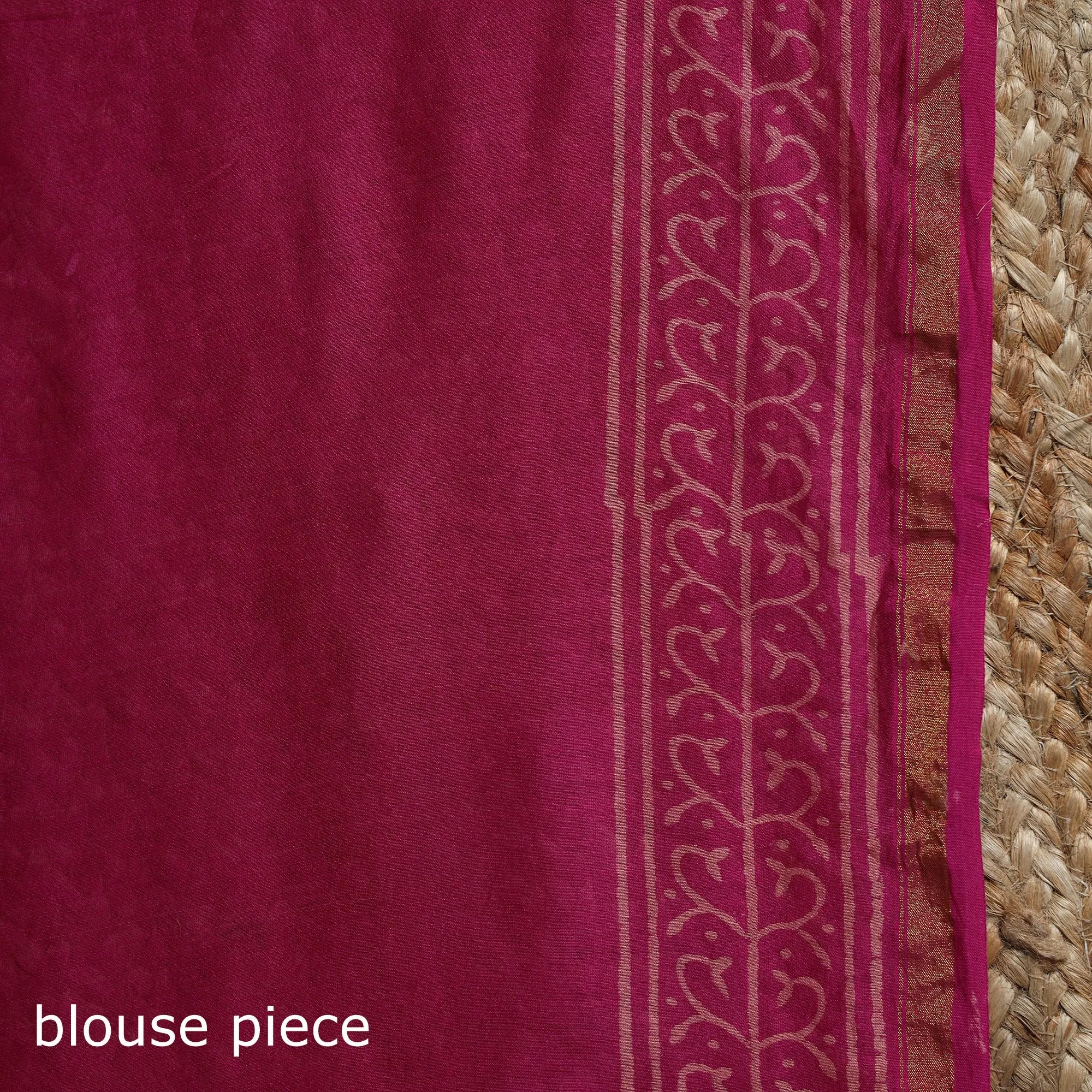 Pink - Chanderi Silk Hand Block Batik Print Saree 76 sold by Itokri product image thumbnail 5