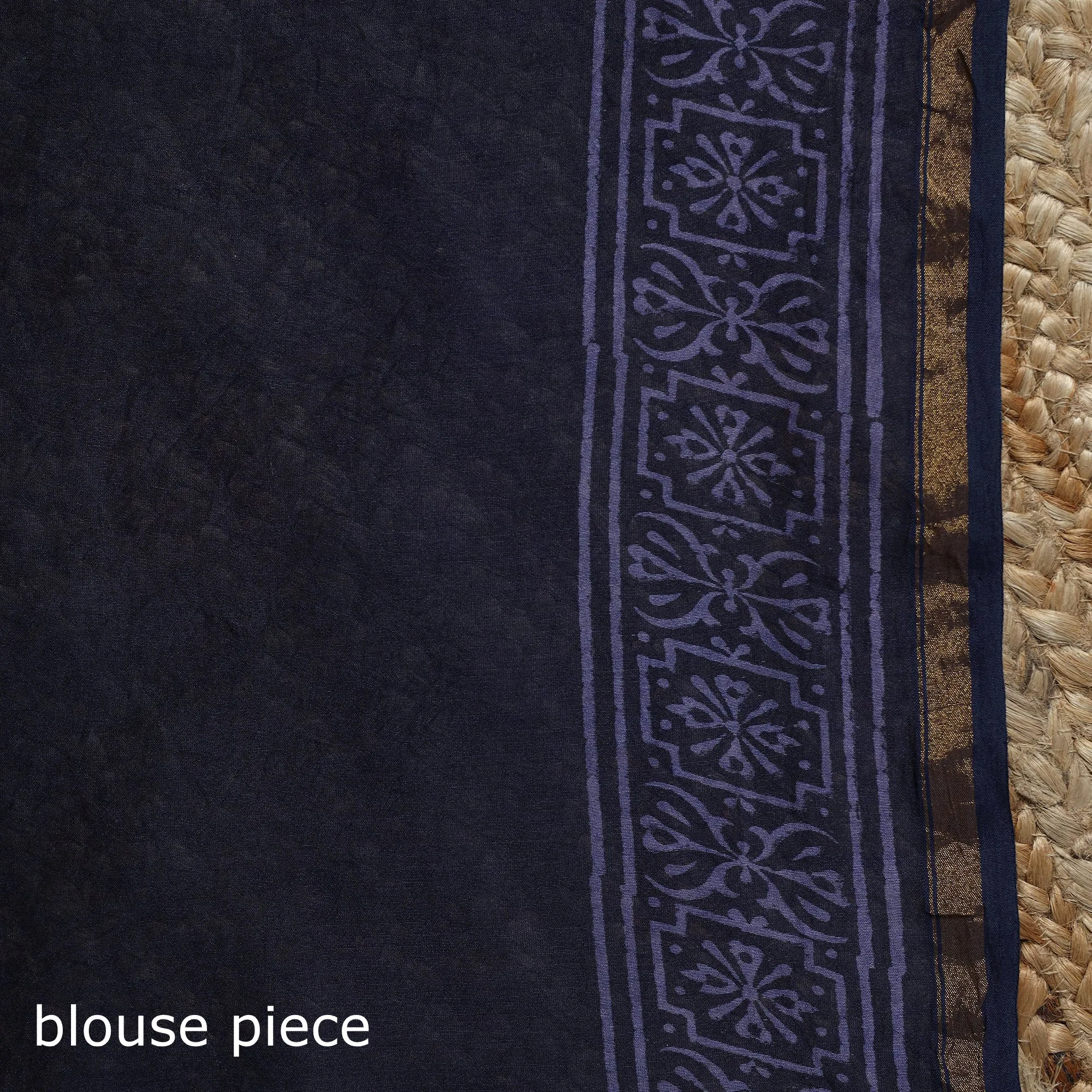Blue - Chanderi Silk Hand Block Batik Print Saree 70 sold by Itokri product image thumbnail 5