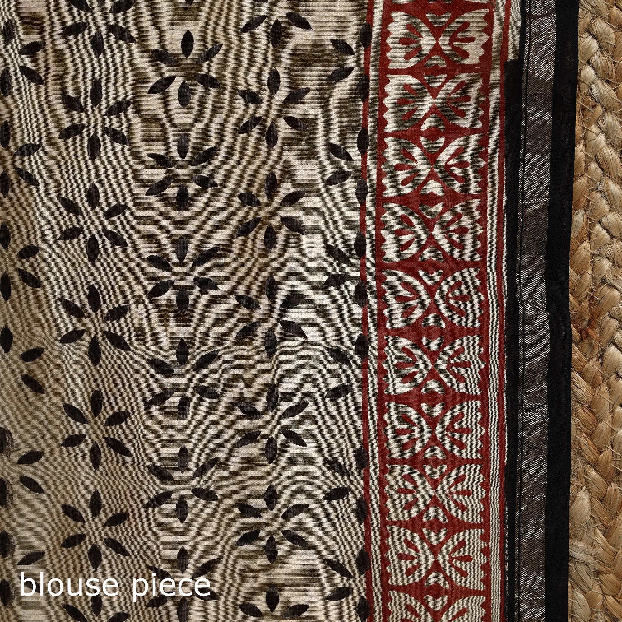 Chanderi Silk Natural Dyed Hand Block Dabu Bagru Print Saree 62 sold by Itokri product image thumbnail 5