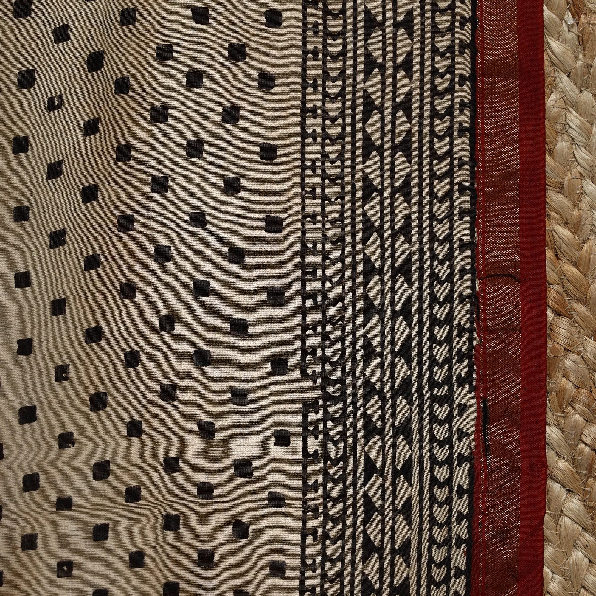 Red - Chanderi Silk Natural Dyed Hand Block Dabu Bagru Print Saree 60 sold by Itokri product image thumbnail 5