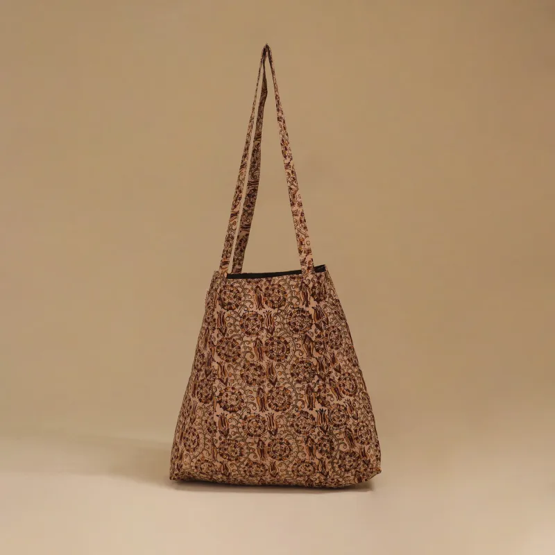 Brown - Handcrafted Fabric Jhola Bag 27 made by Itokri