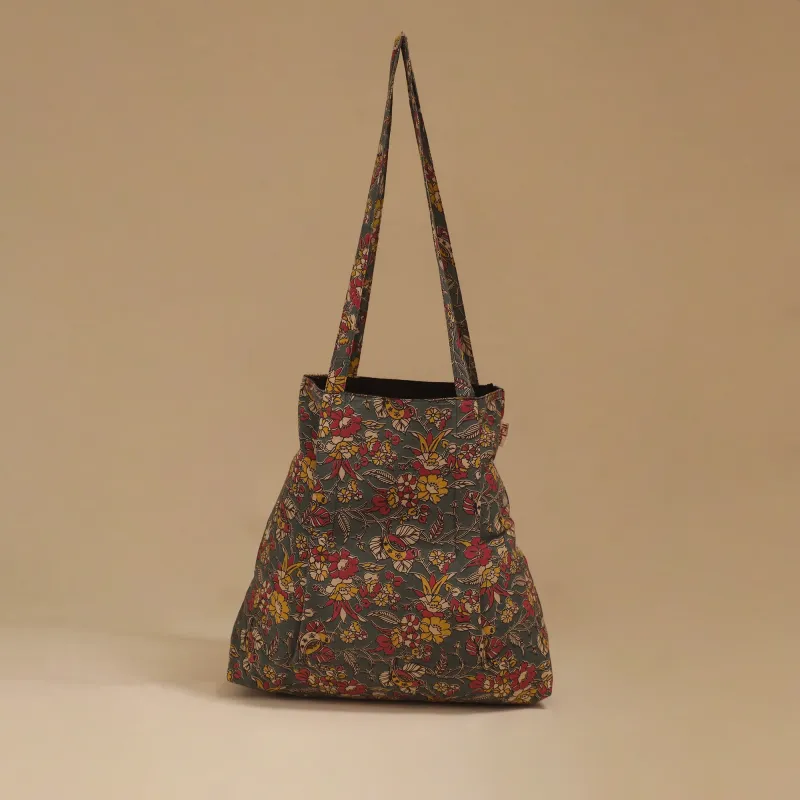 Grey - Handcrafted Fabric Jhola Bag 23 made by Itokri