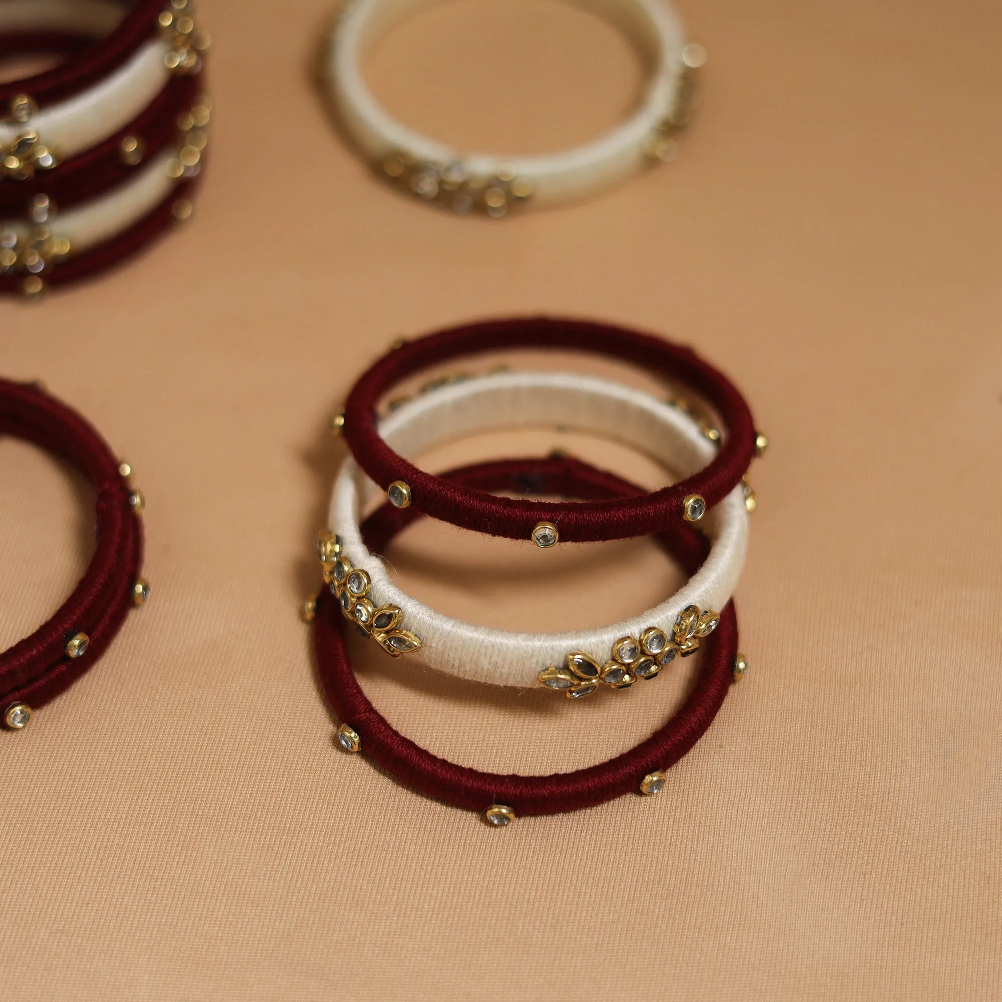 Thread Kundan Work Handmade Bangle Set 17 sold by Itokri product image thumbnail 3