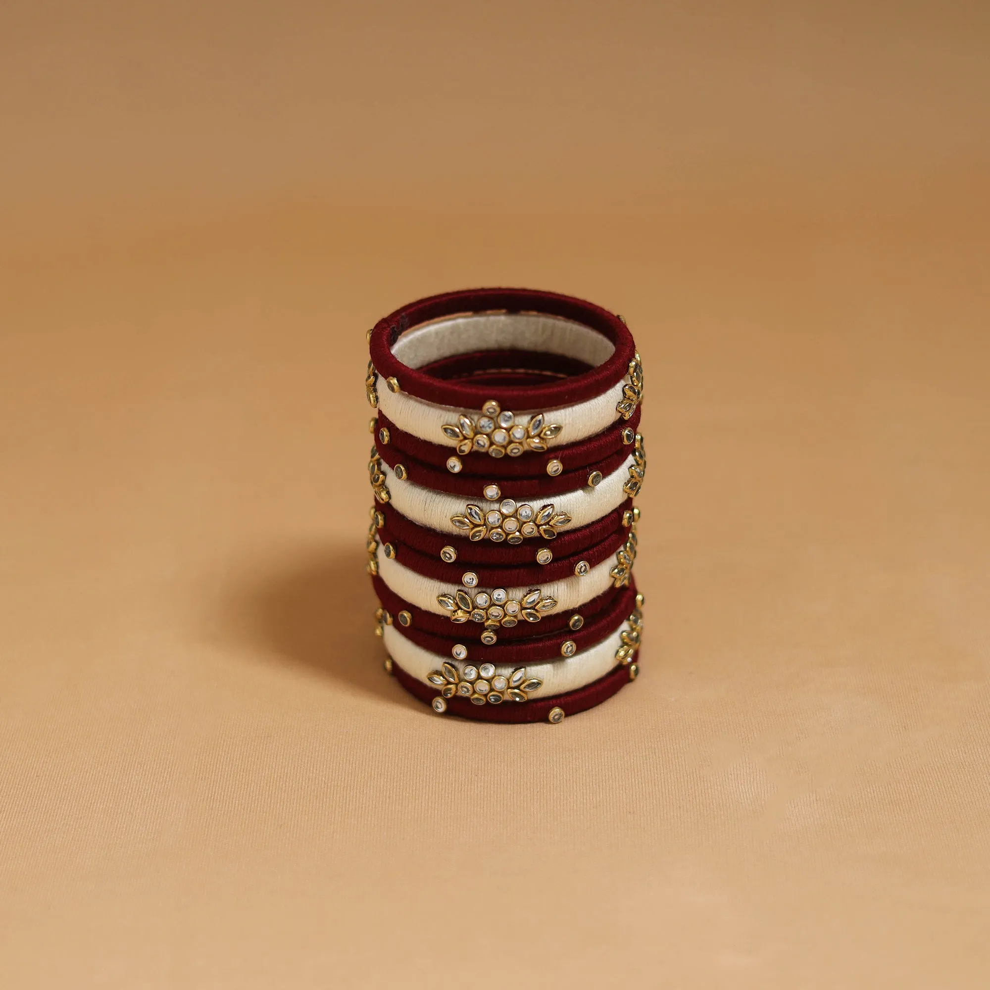 Thread Kundan Work Handmade Bangle Set 17 sold by Itokri