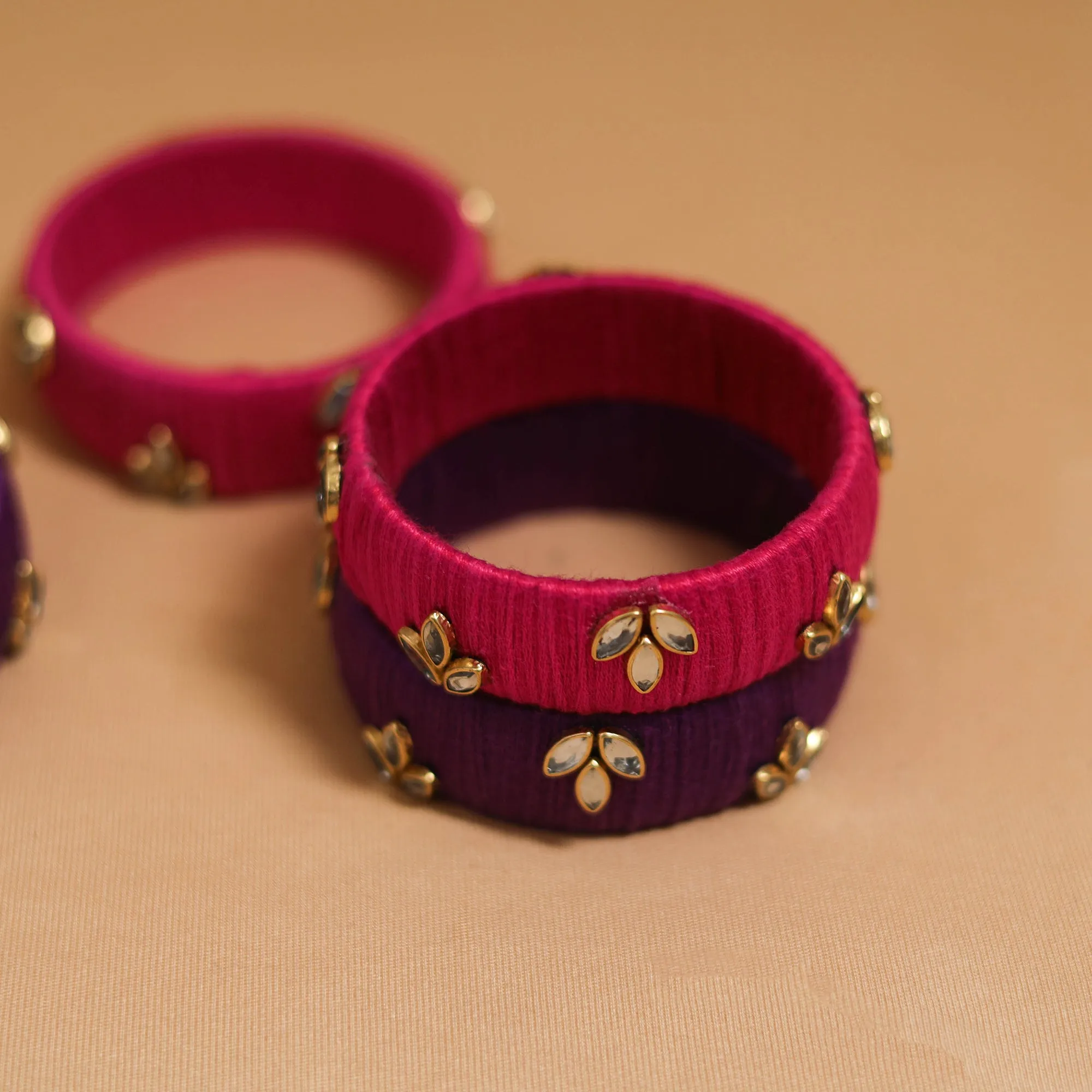Thread Kundan Work Handmade Bangle SO4 (Size - 2-4) 15 sold by Itokri product image thumbnail 4