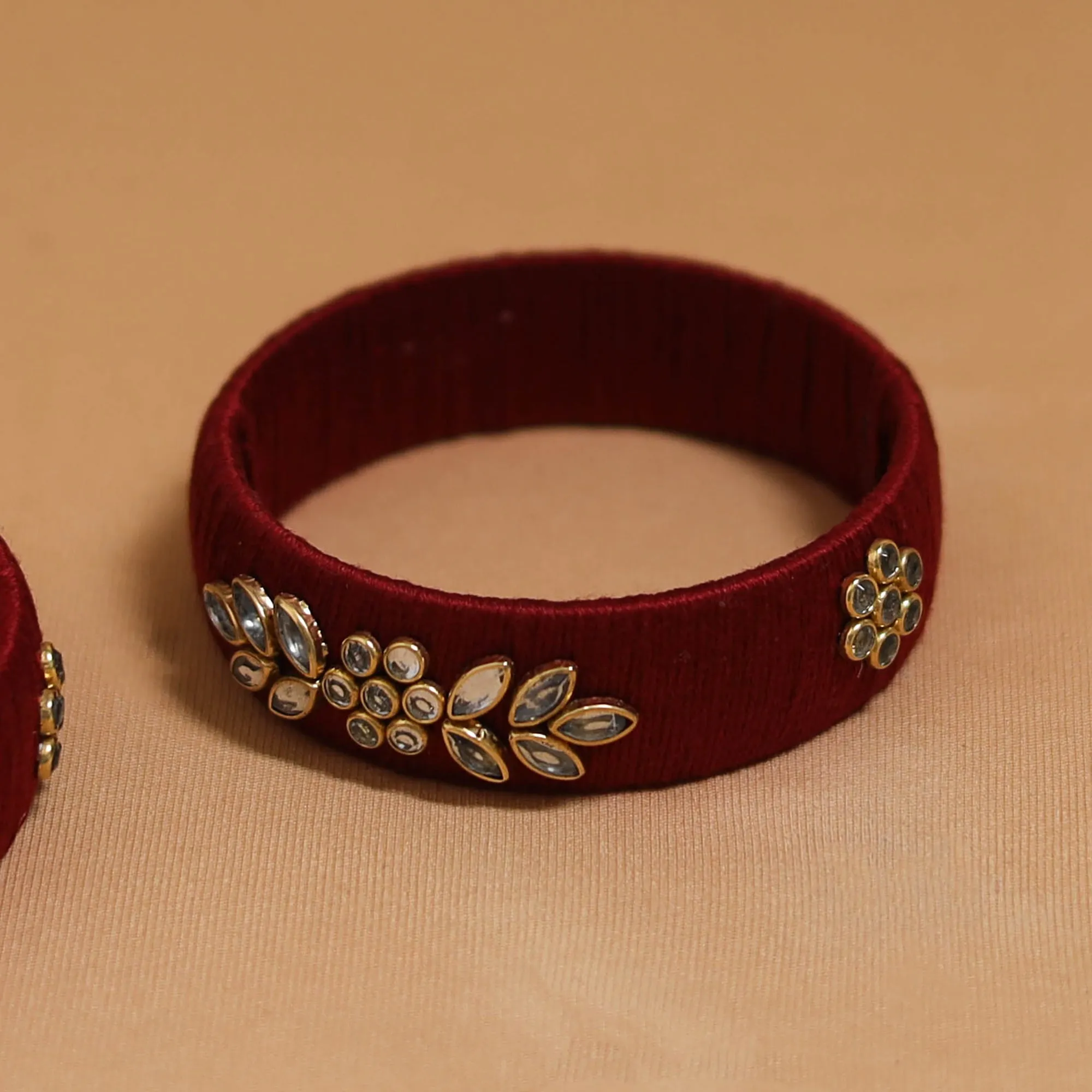 Thread Kundan Work Handmade Bangle SO2 (Size - 2-6) 08 sold by Itokri product image thumbnail 3