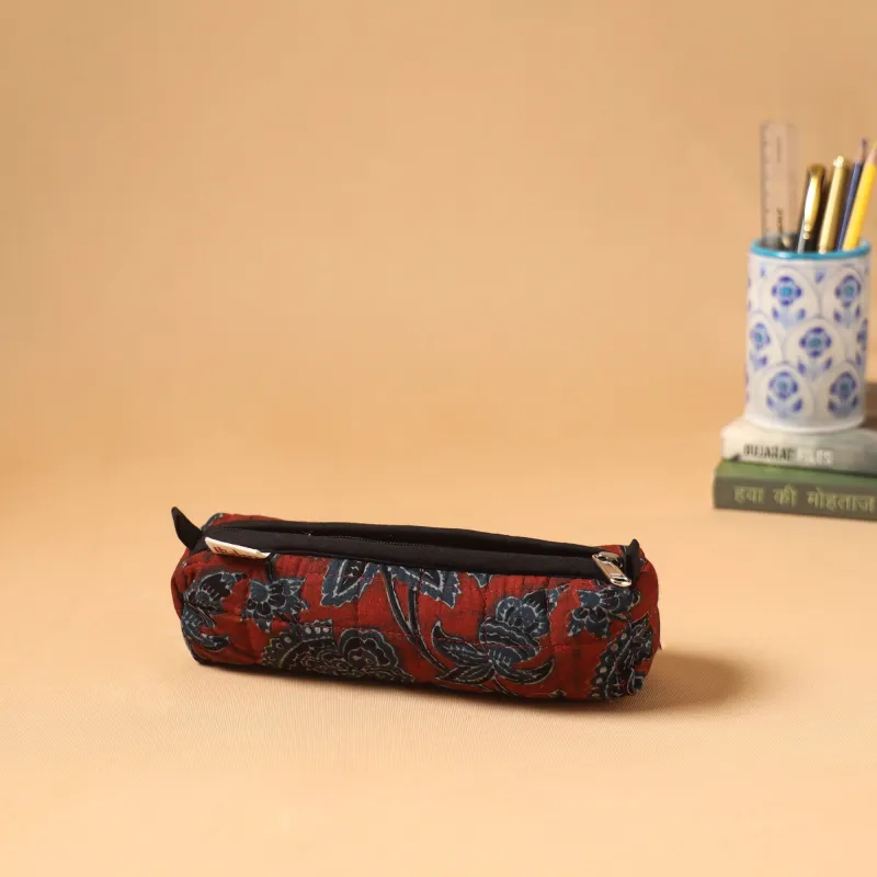 Red - Handcrafted Quilted Pencil Pouch 07 made by Itokri
