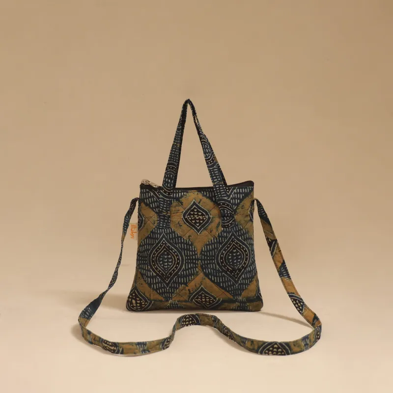 Blue - Handcrafted Quilted Sling Bag 38 made by Itokri