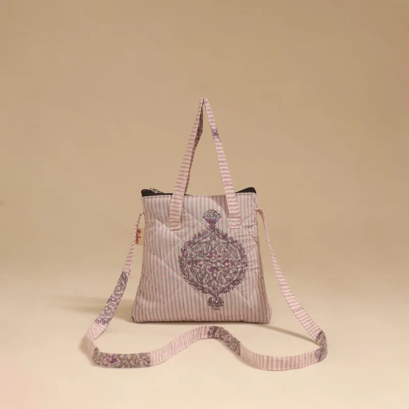 Pink - Handcrafted Quilted Sling Bag 29 sold by Itokri