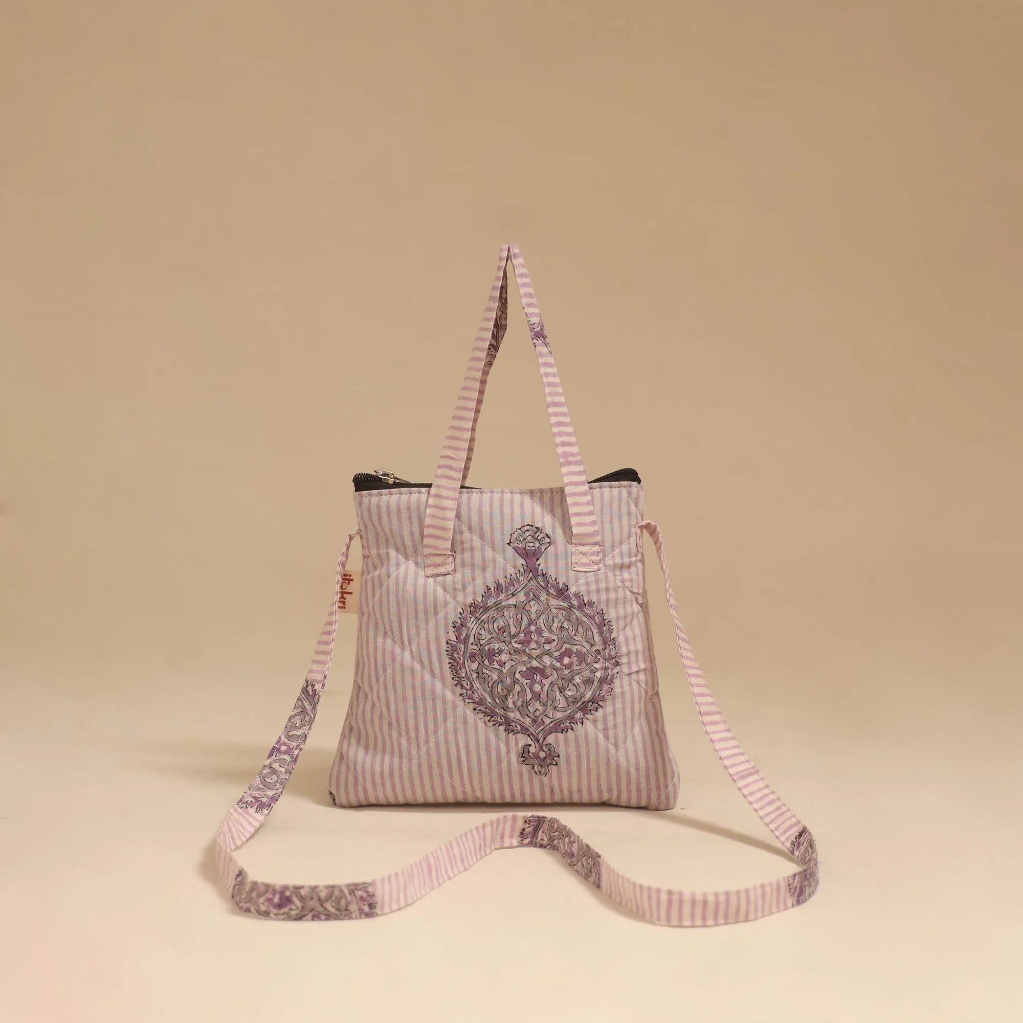 Pink - Handcrafted Quilted Sling Bag 29 sold by Itokri