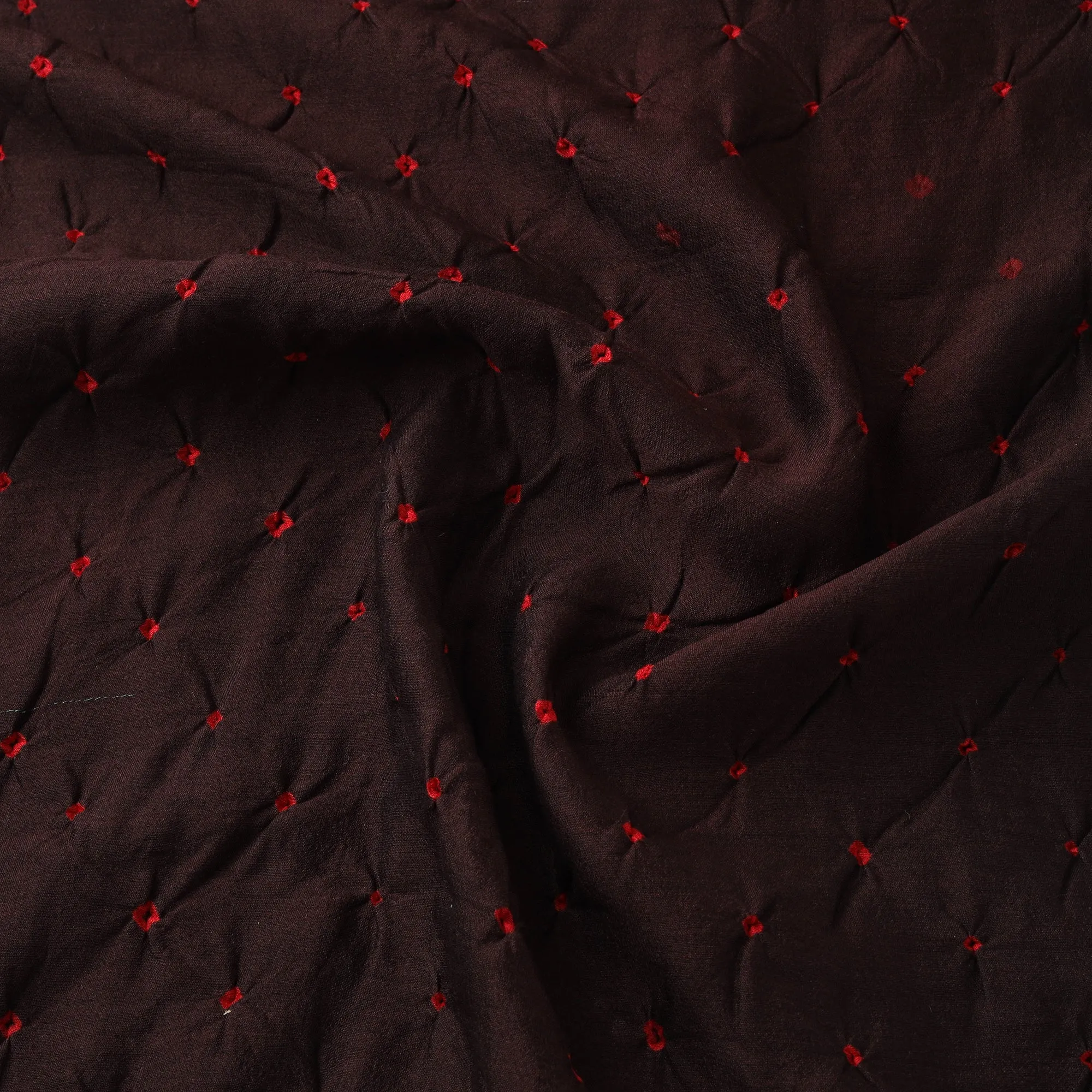 Brown - Silk Tie-Dye Bandhani Fabric with Zari Border 19 sold by Itokri product image thumbnail 4