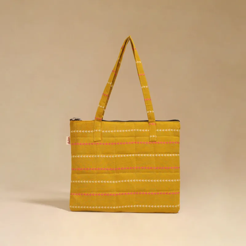Yellow - Handcrafted Quilted Handbag 26 made by Itokri