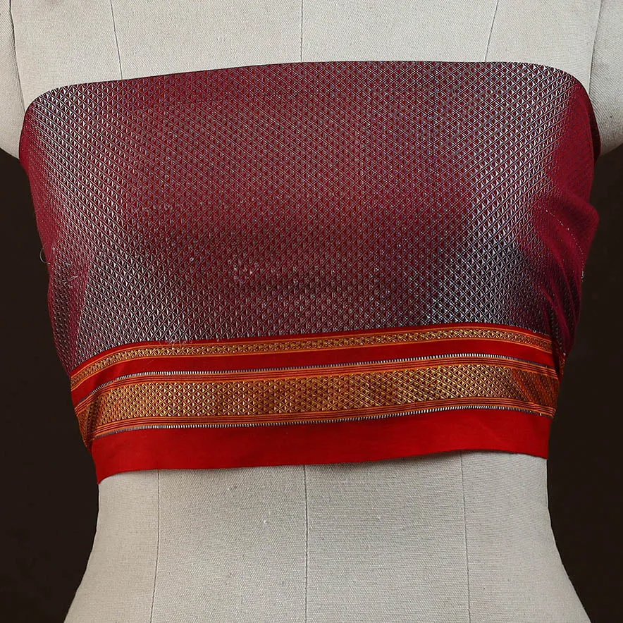 Maroon - Khun Weave Cotton Blouse Piece 38 sold by Itokri product image thumbnail 2