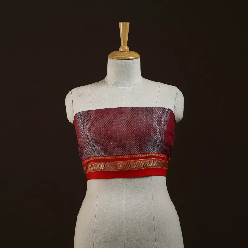 Maroon - Khun Weave Cotton Blouse Piece 38 made by Itokri