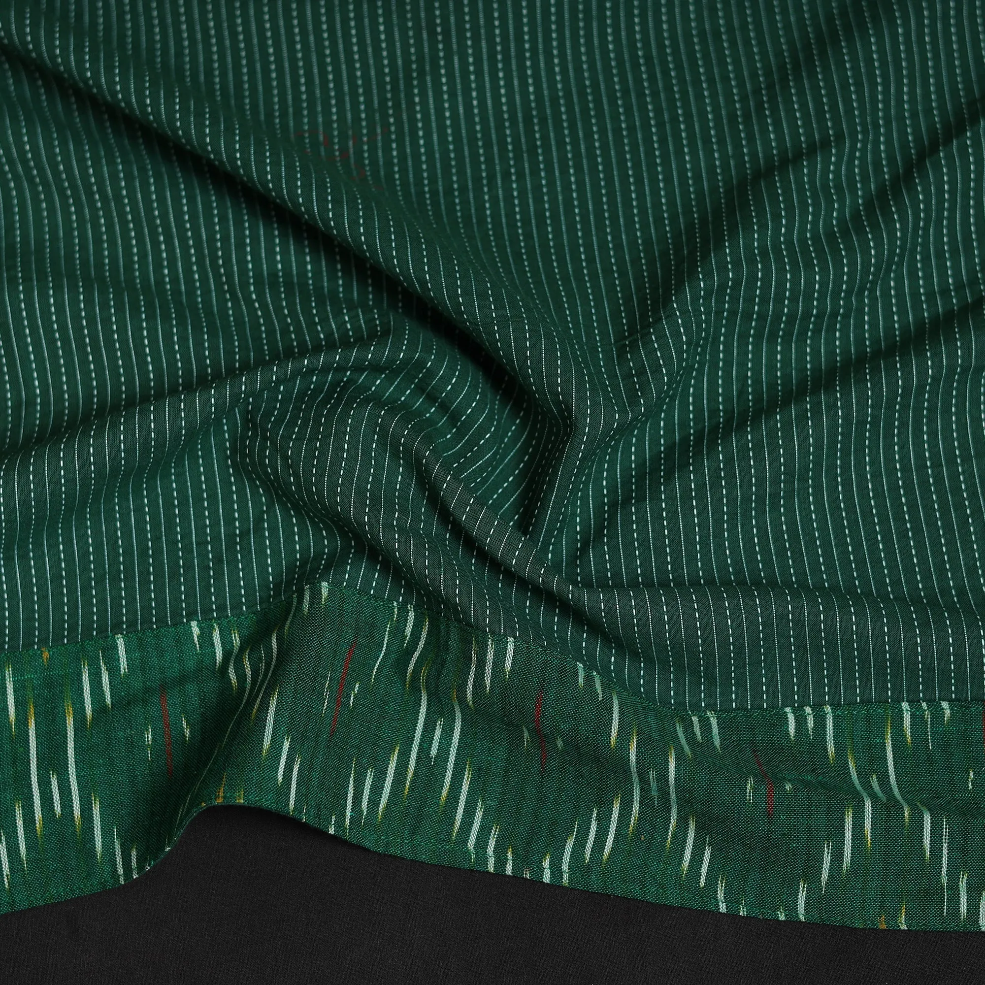 Green - Running Stitch Plain Cotton Blouse Piece 32 sold by Itokri product image thumbnail 3