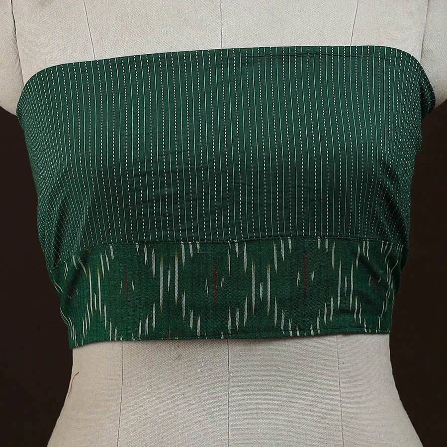 Green - Running Stitch Plain Cotton Blouse Piece 32 sold by Itokri product image thumbnail 2