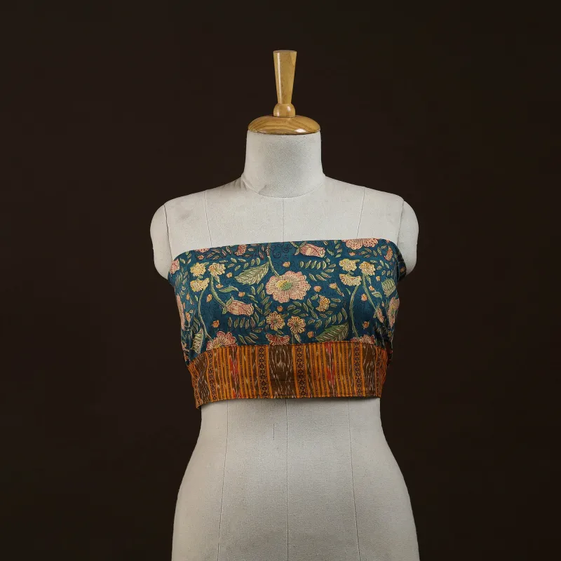 Blue - Block Print Cotton Sanganeri Blouse Piece 30 made by Itokri