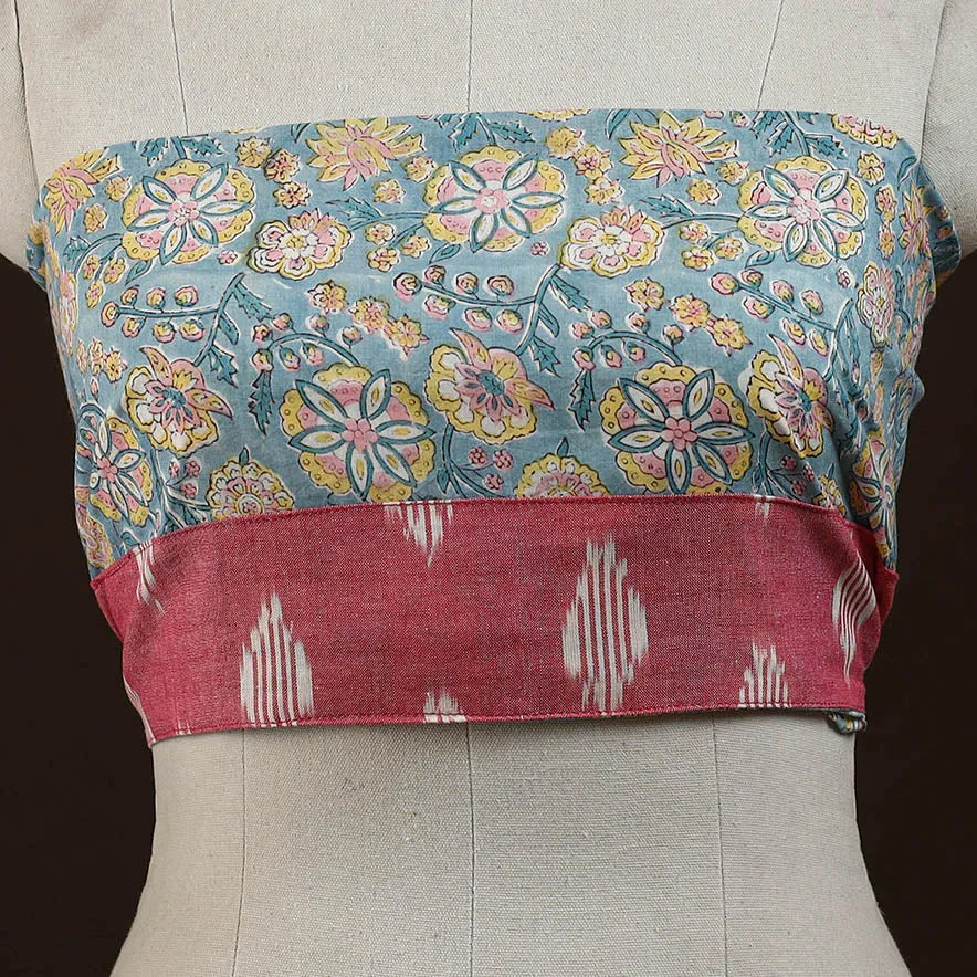 Blue - Block Print Cotton Sanganeri Blouse Piece 29 sold by Itokri product image thumbnail 2