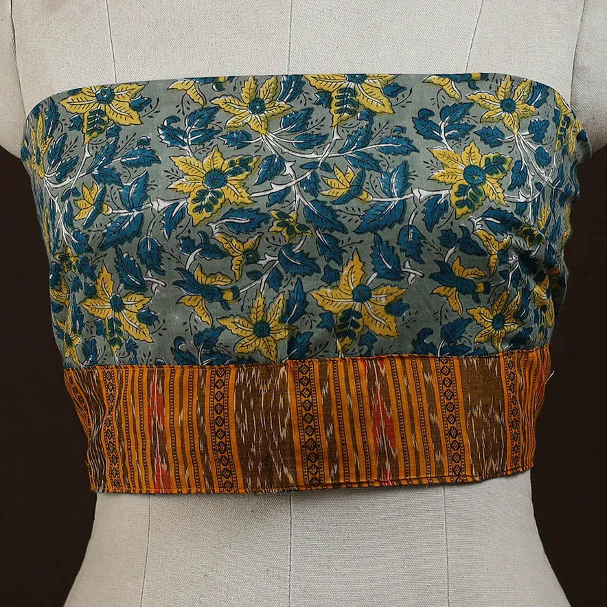 Grey - Block Print Cotton Sanganeri Blouse Piece 26 sold by Itokri product image thumbnail 2