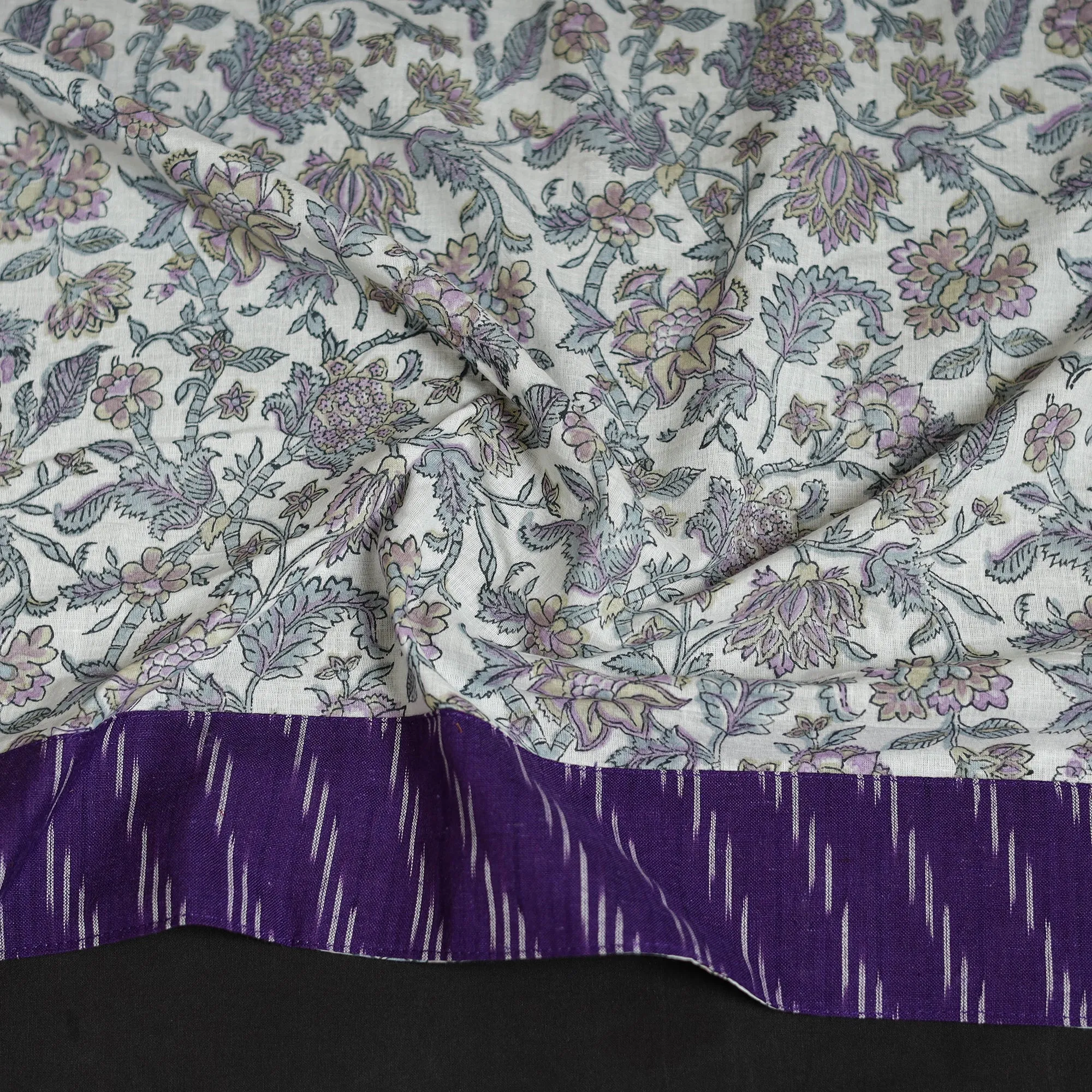 White - Block Print Cotton Sanganeri Blouse Piece 16 sold by Itokri product image thumbnail 3