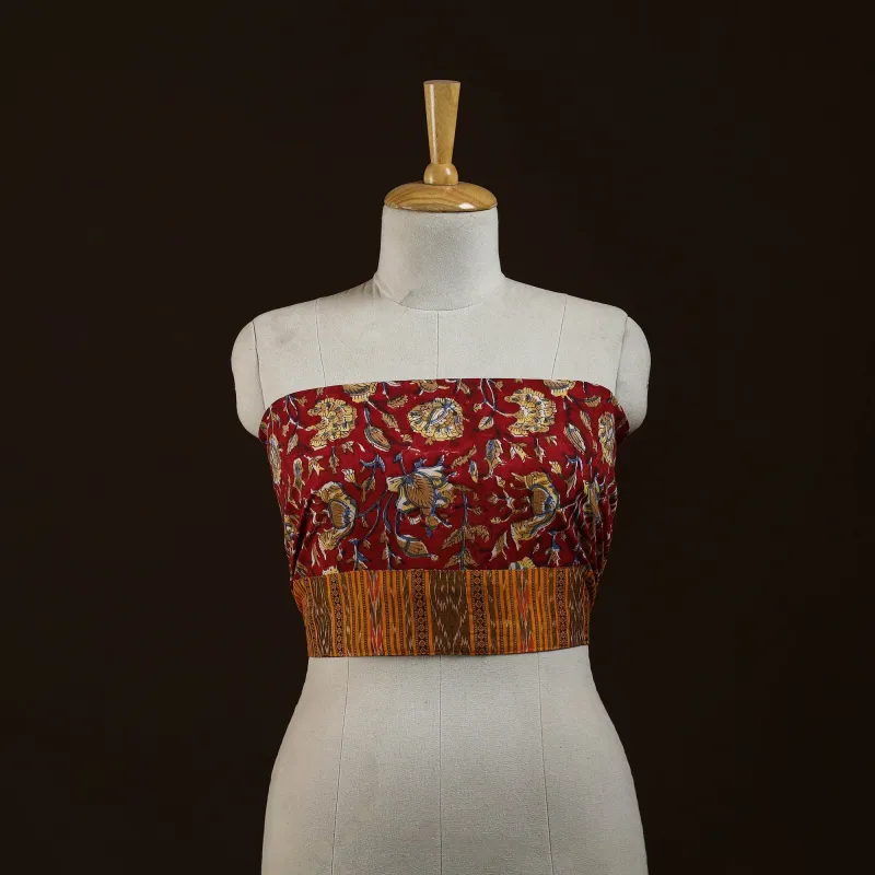 Red - Block Print Cotton Sanganeri Blouse Piece 13 made by Itokri