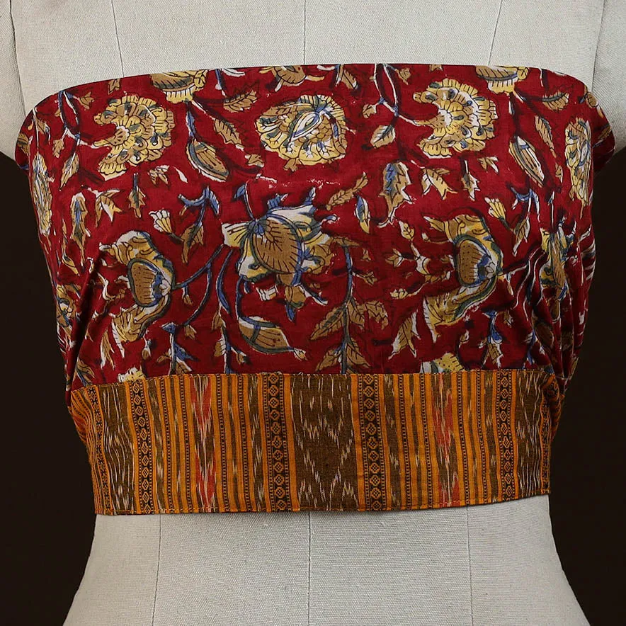 Red - Block Print Cotton Sanganeri Blouse Piece 13 sold by Itokri product image thumbnail 2