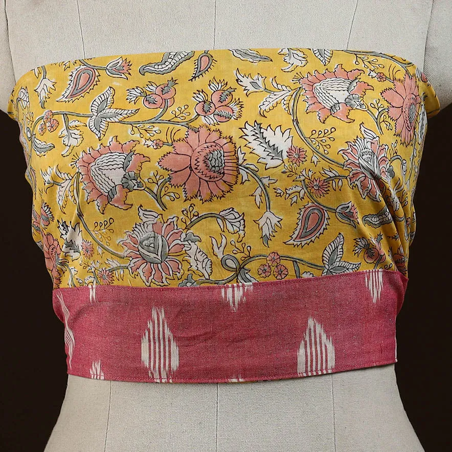 Yellow - Block Print Cotton Sanganeri Blouse Piece 11 sold by Itokri product image thumbnail 2