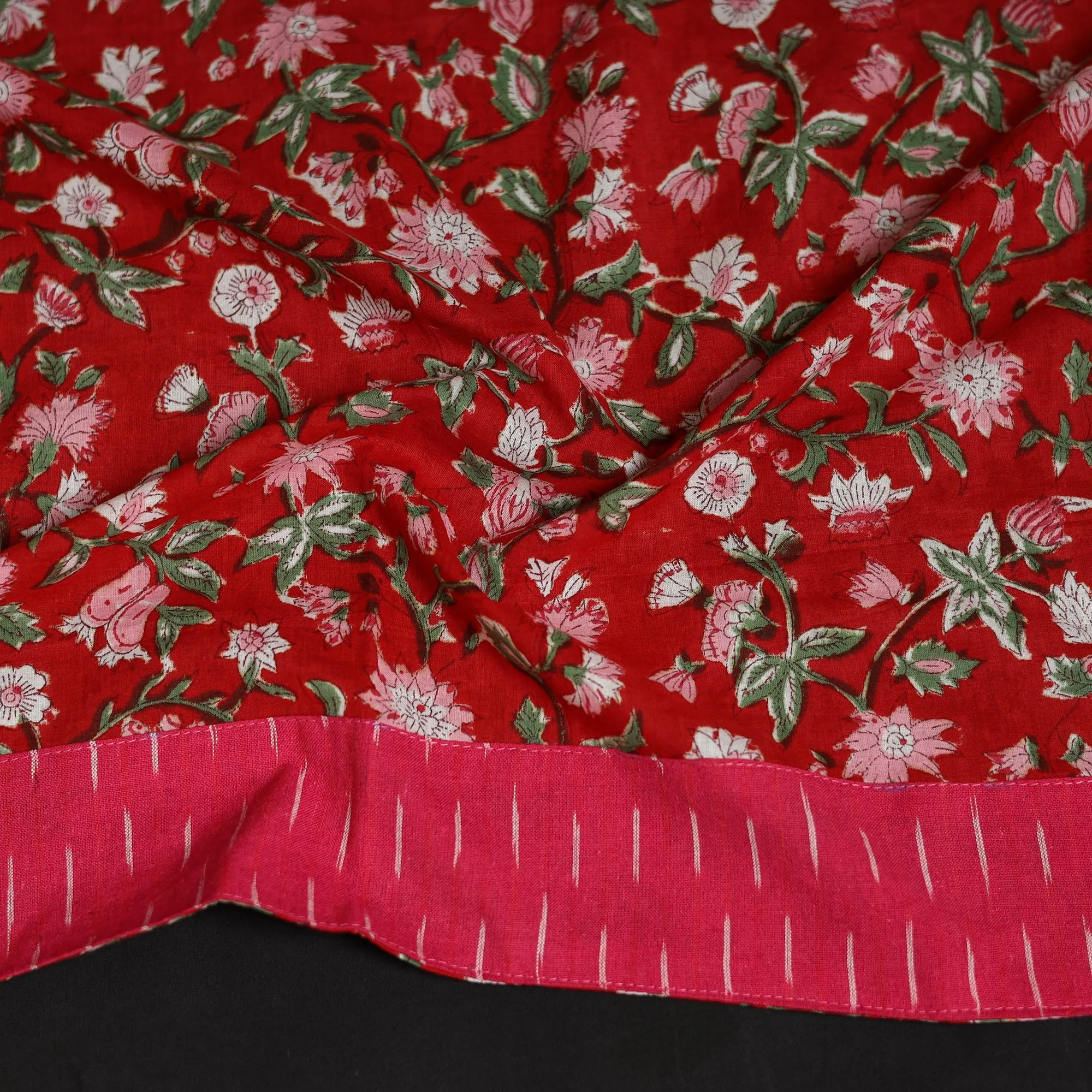 Red - Block Print Cotton Sanganeri Blouse Piece 06 sold by Itokri product image thumbnail 3