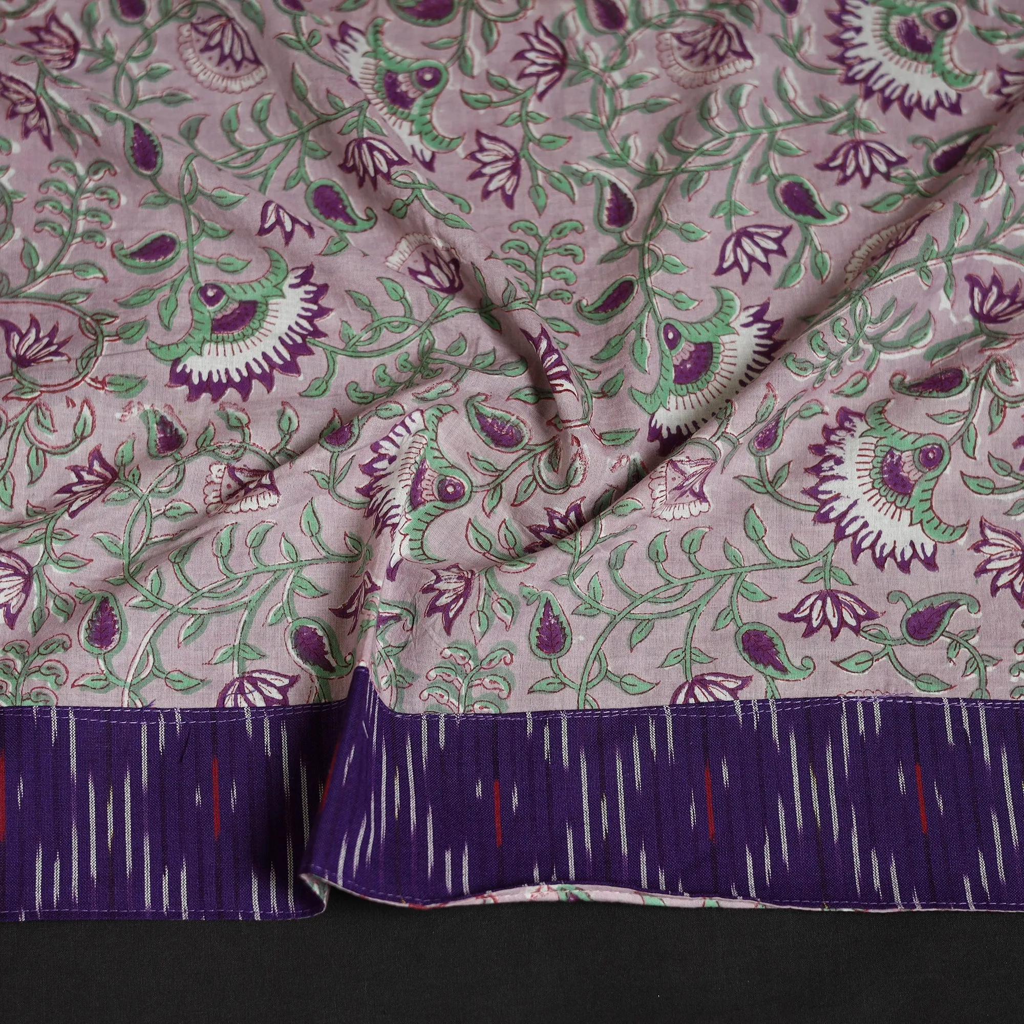 Purple - Block Print Cotton Sanganeri Blouse Piece 04 sold by Itokri product image thumbnail 3