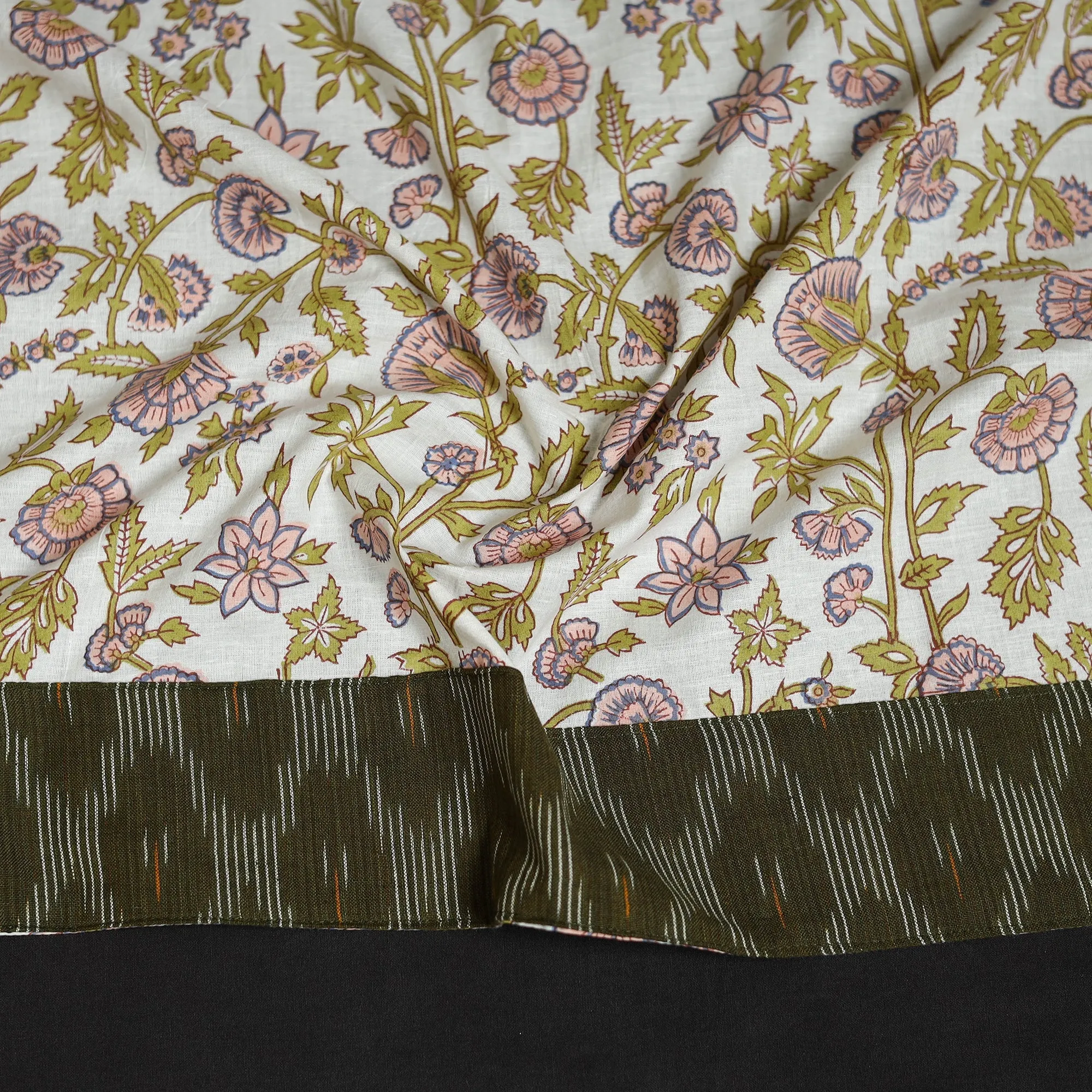 White - Block Print Cotton Sanganeri Blouse Piece 01 sold by Itokri product image thumbnail 3