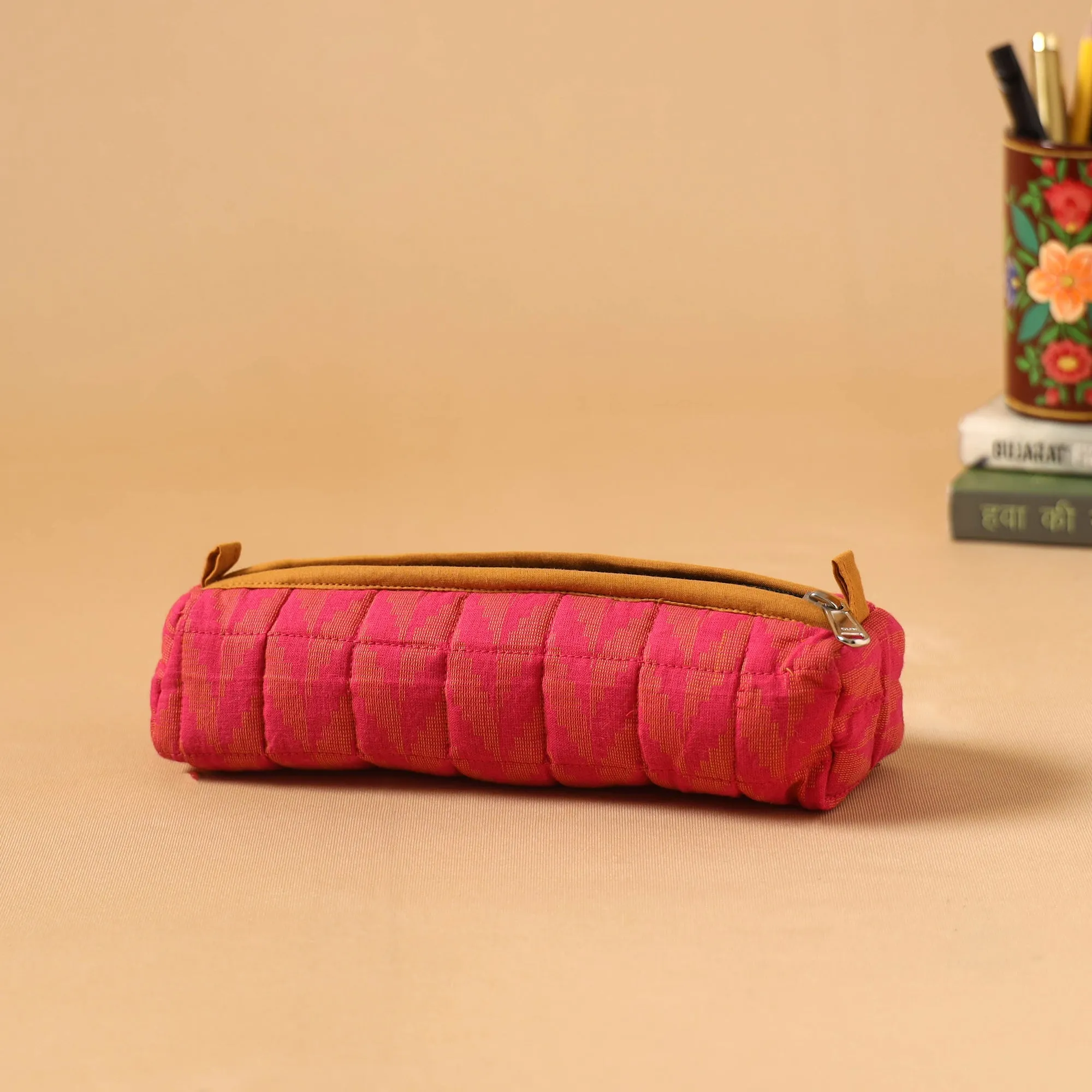 Pink - Handcrafted Quilted Pencil Pouch 05 sold by Itokri product image thumbnail 2