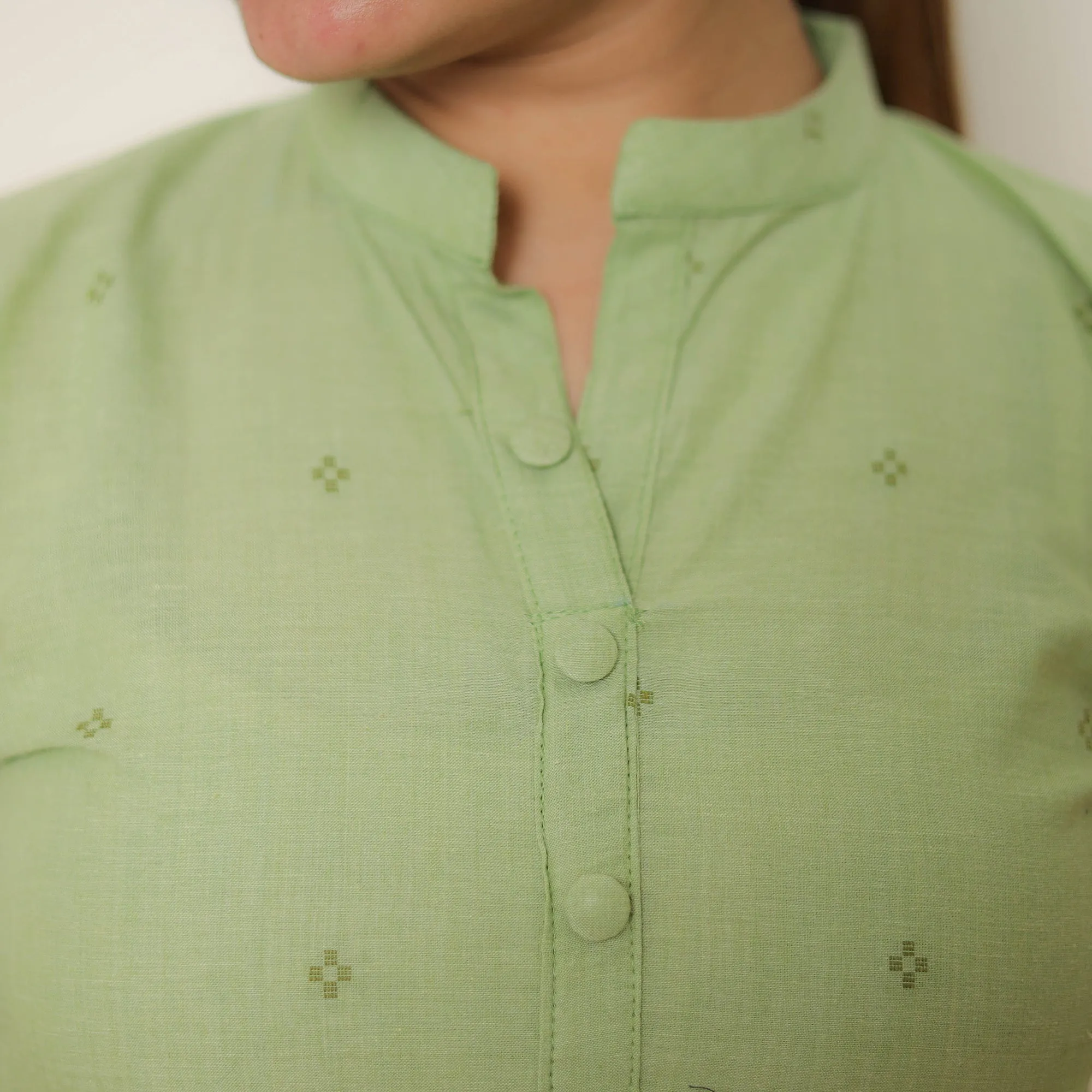 Green - Jacquard Cotton Straight Kurta 02 sold by Itokri product image thumbnail 5