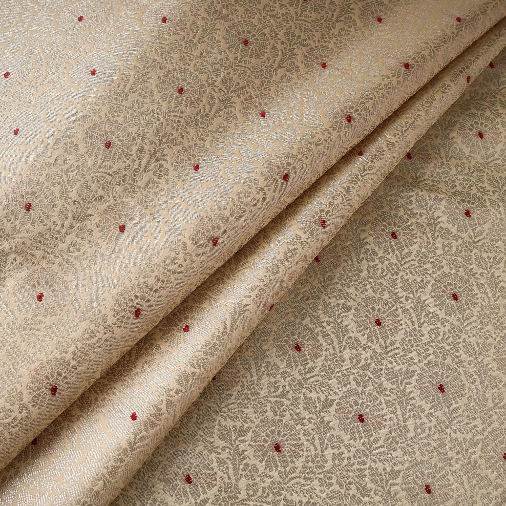 Beige - Tissue Zari Meena Work Viscose Banarasi Fabric 19 sold by Itokri product image thumbnail 2