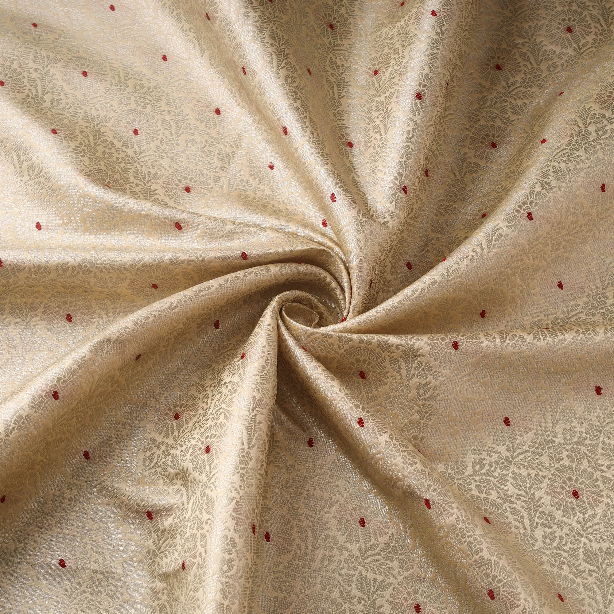 Beige - Tissue Zari Meena Work Viscose Banarasi Fabric 19 sold by Itokri product image thumbnail 3