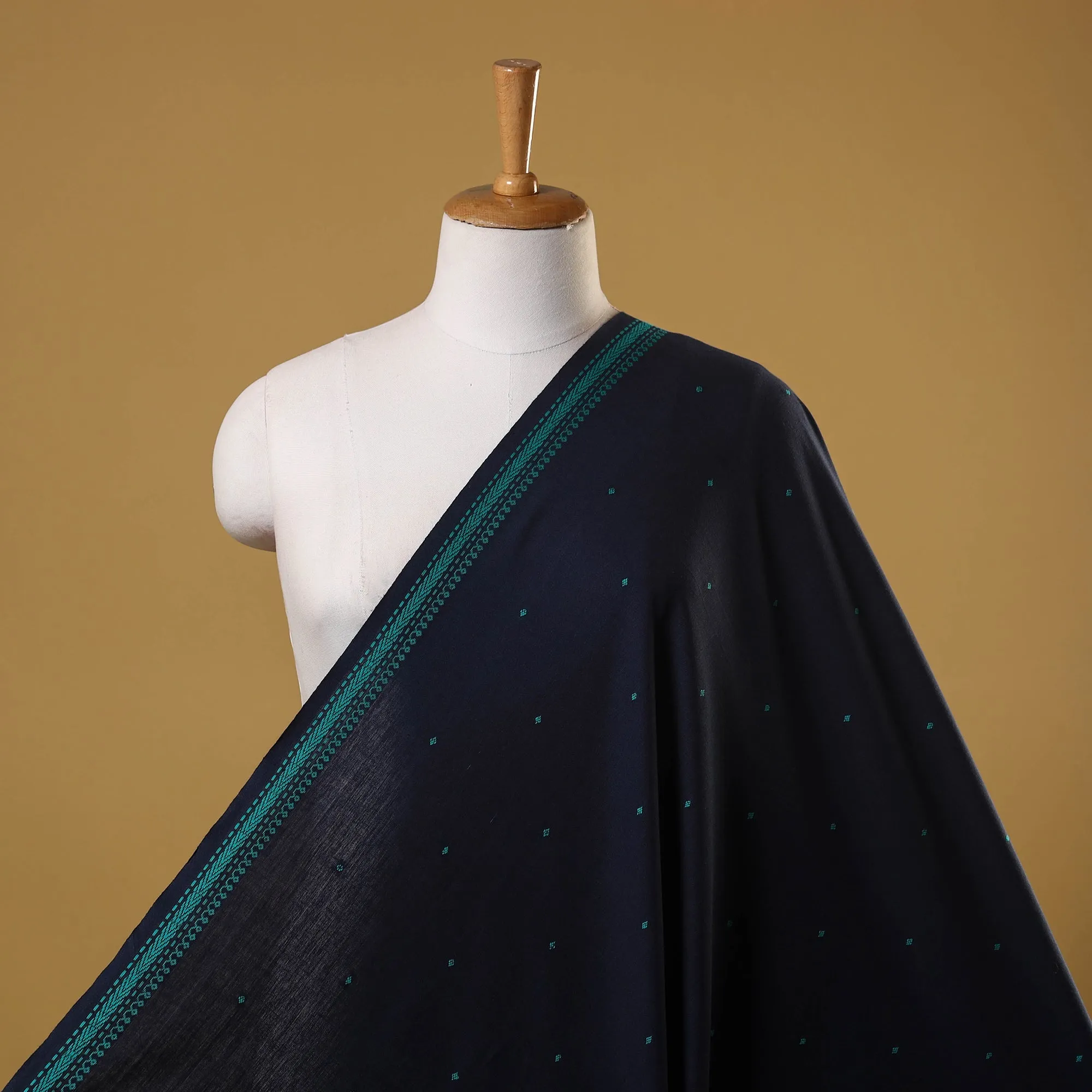 Blue - Prewashed Cotton Jacquard Fabric 22 sold by Itokri