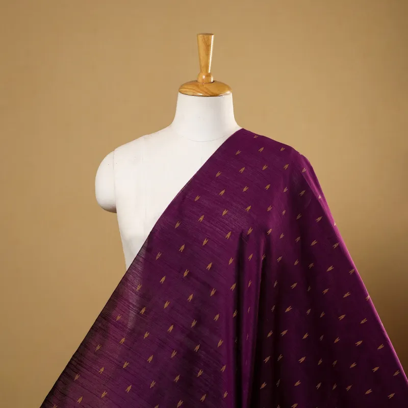 Purple - Spun Dupion Viscose Silk Buti Fabric 04 made by Itokri