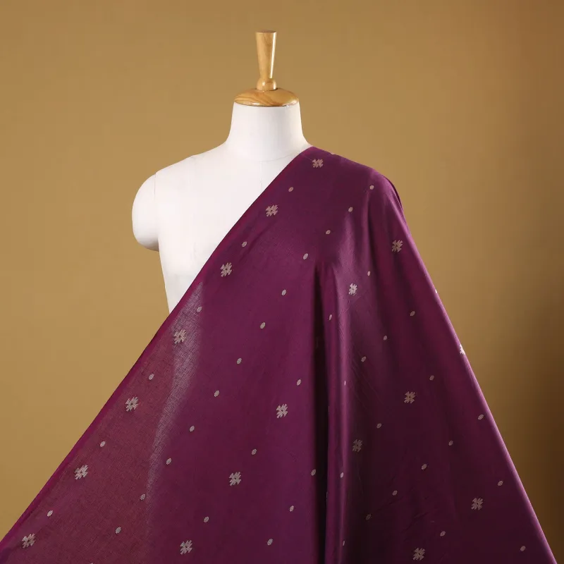 Purple - Prewashed Cotton Jacquard Fabric 22 made by Itokri