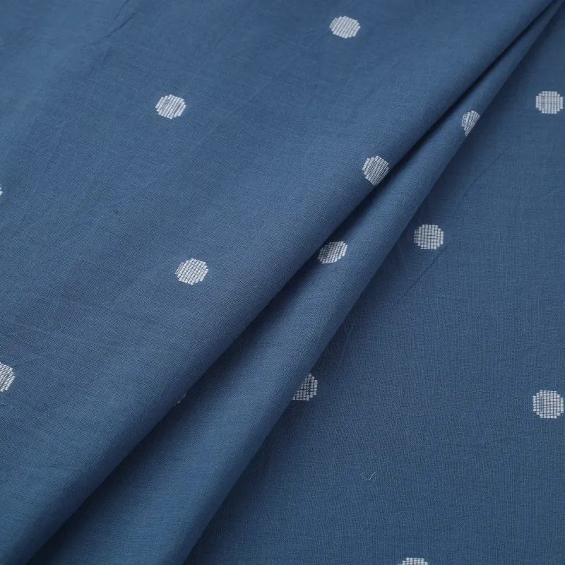 Blue - Prewashed Cotton Jacquard Fabric 08 made by Itokri