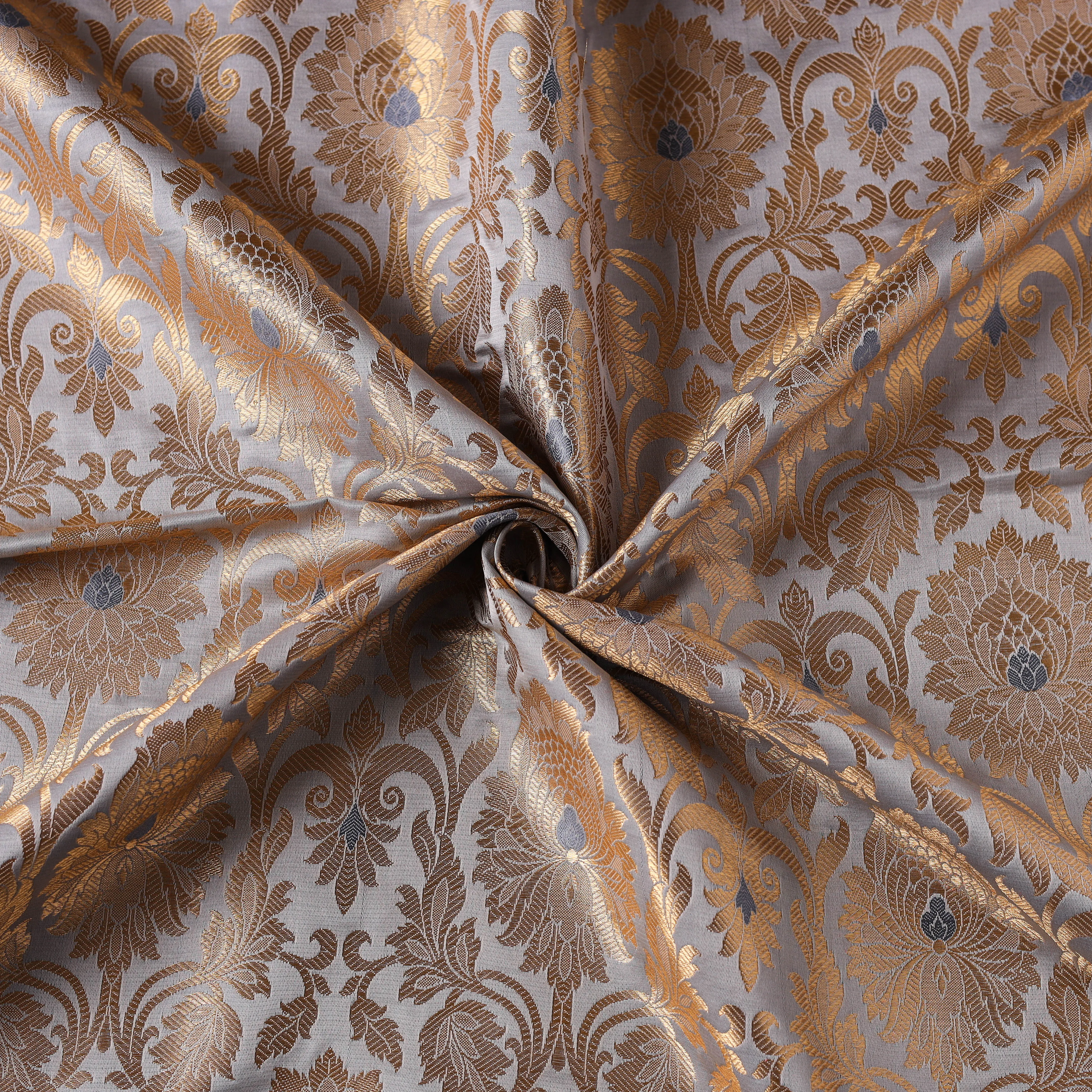 Grey - Brocade Silk Banarasi Fabric 21 sold by Itokri product image thumbnail 3
