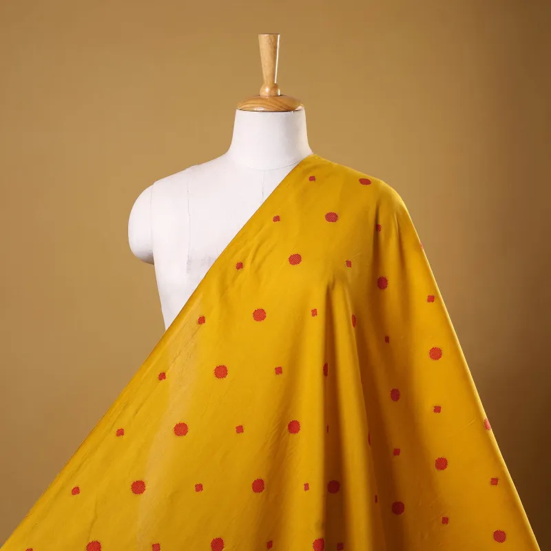 Yellow - Prewashed Cotton Jacquard Weave Fabric 05 made by Itokri