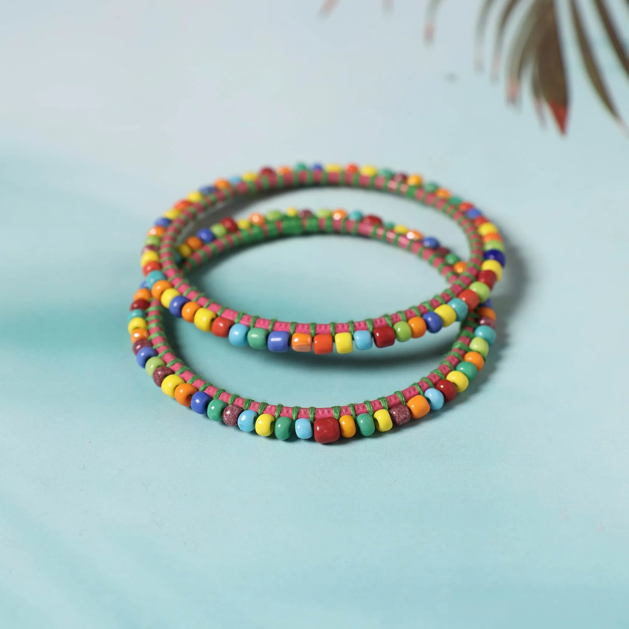 Hand Embroidered Beadwork Bangle (Set of 2) sold by Itokri product image thumbnail 2