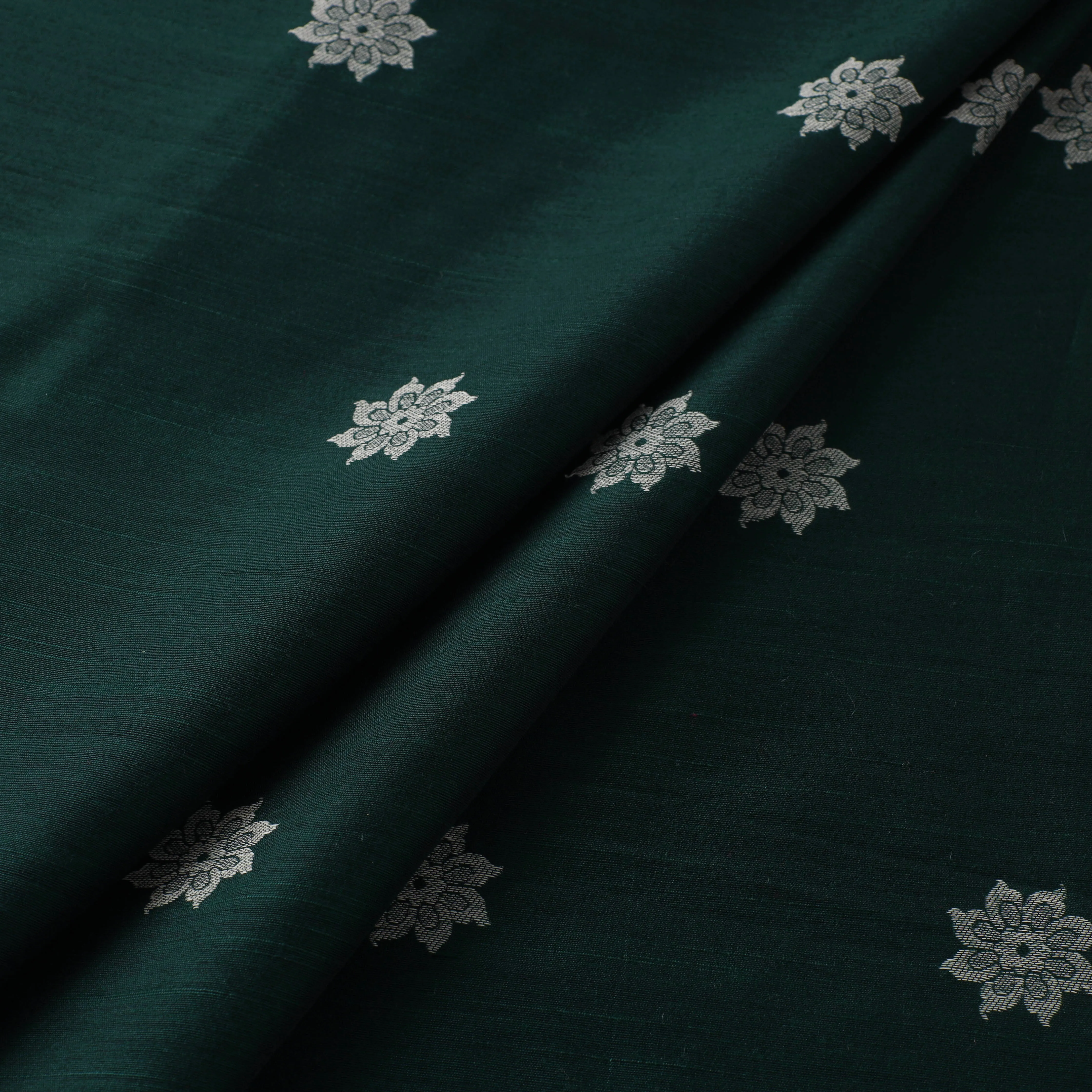 Green - Spun Dupion Viscose Silk Thread Buta Fabric 22 sold by Itokri product image thumbnail 2