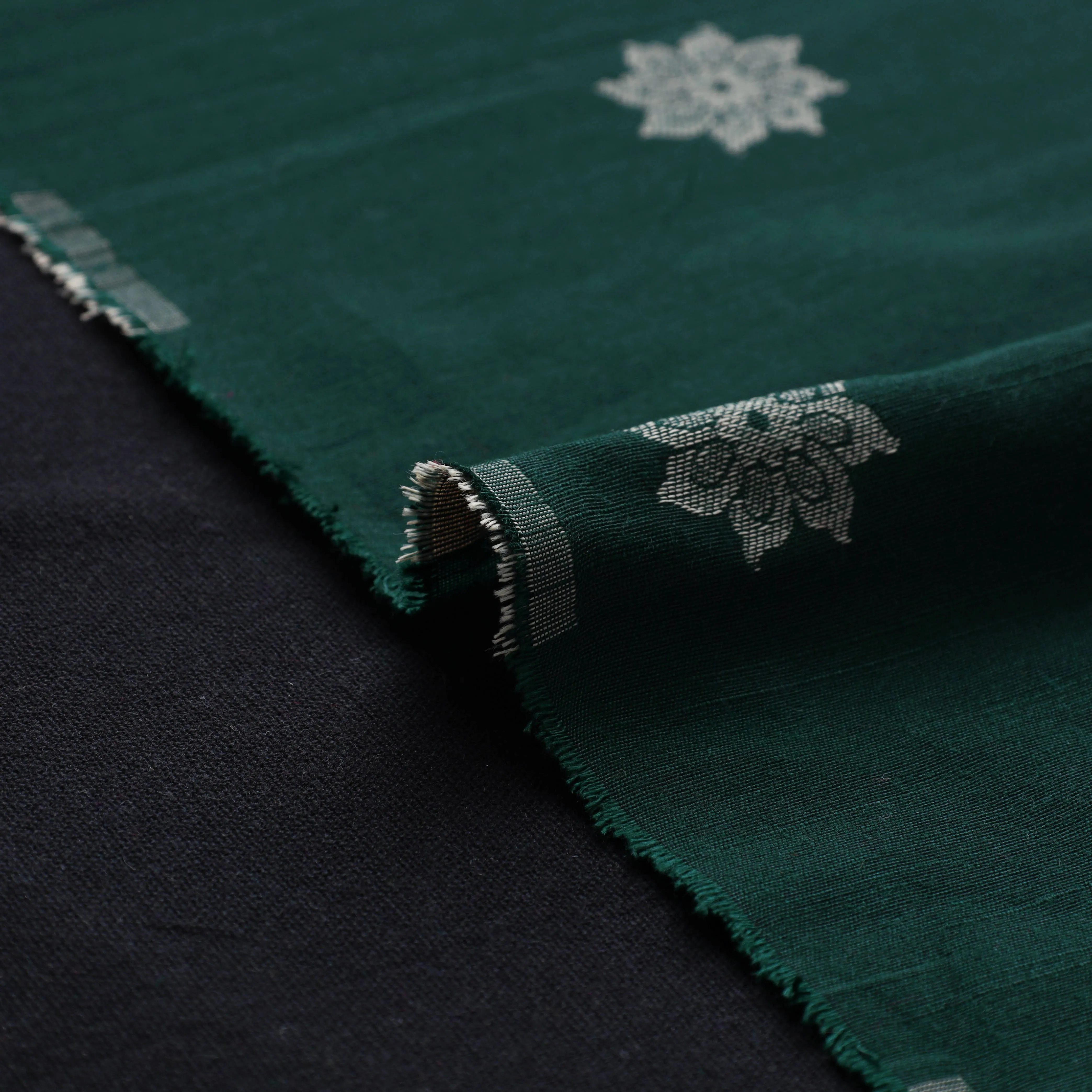 Green - Spun Dupion Viscose Silk Thread Buta Fabric 22 sold by Itokri product image thumbnail 4