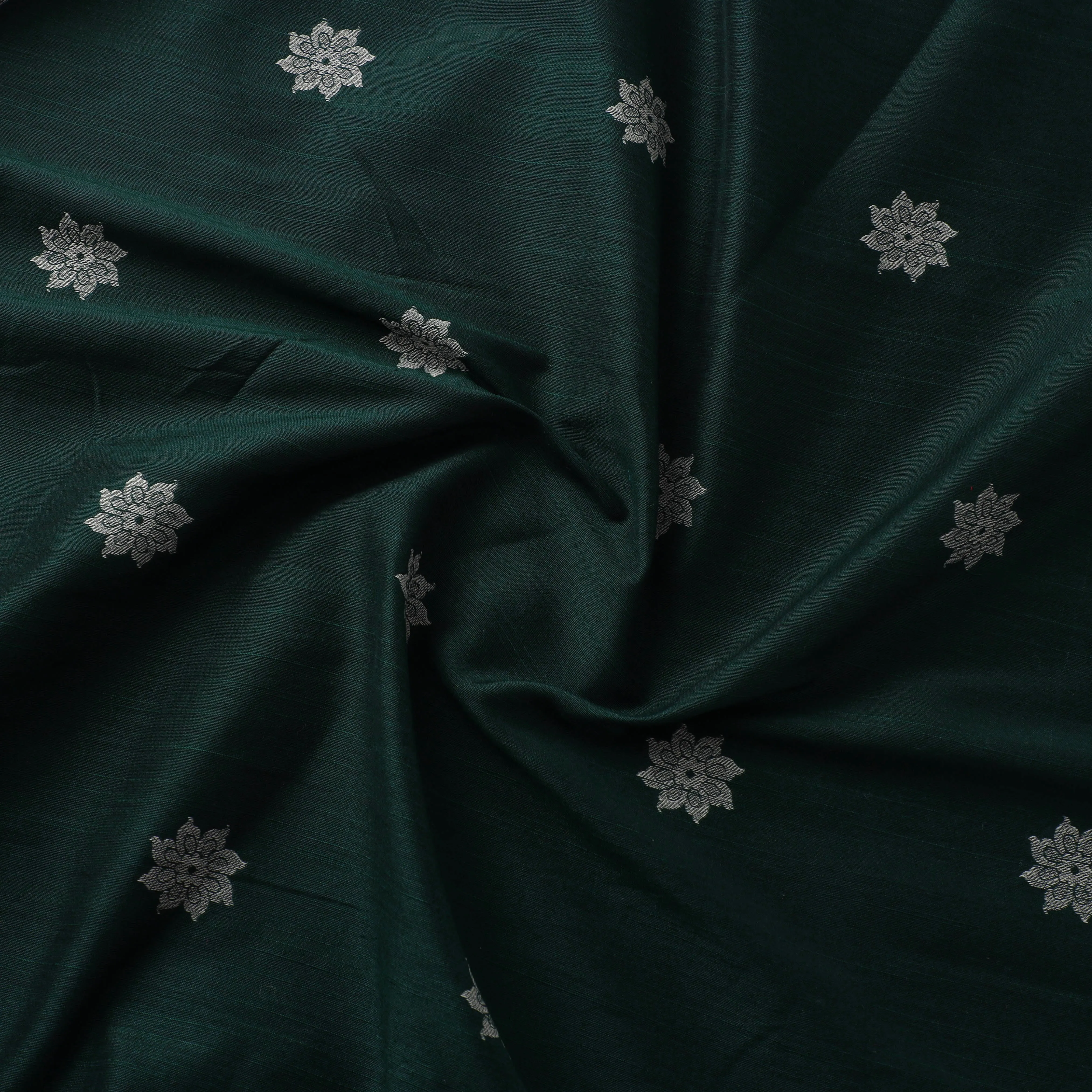 Green - Spun Dupion Viscose Silk Thread Buta Fabric 22 sold by Itokri product image thumbnail 3