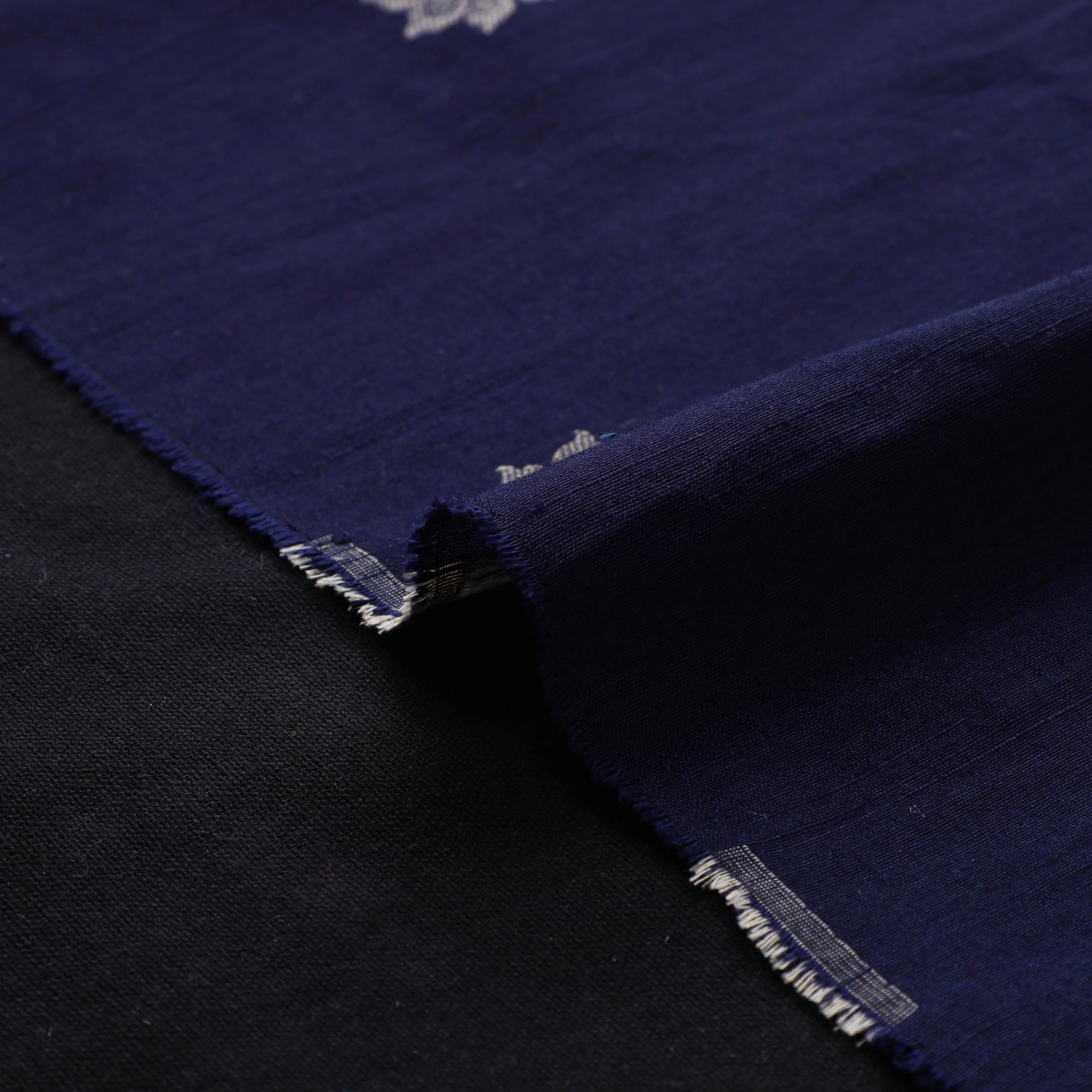 Blue - Spun Dupion Viscose Silk Thread Buta Fabric 20 sold by Itokri product image thumbnail 4
