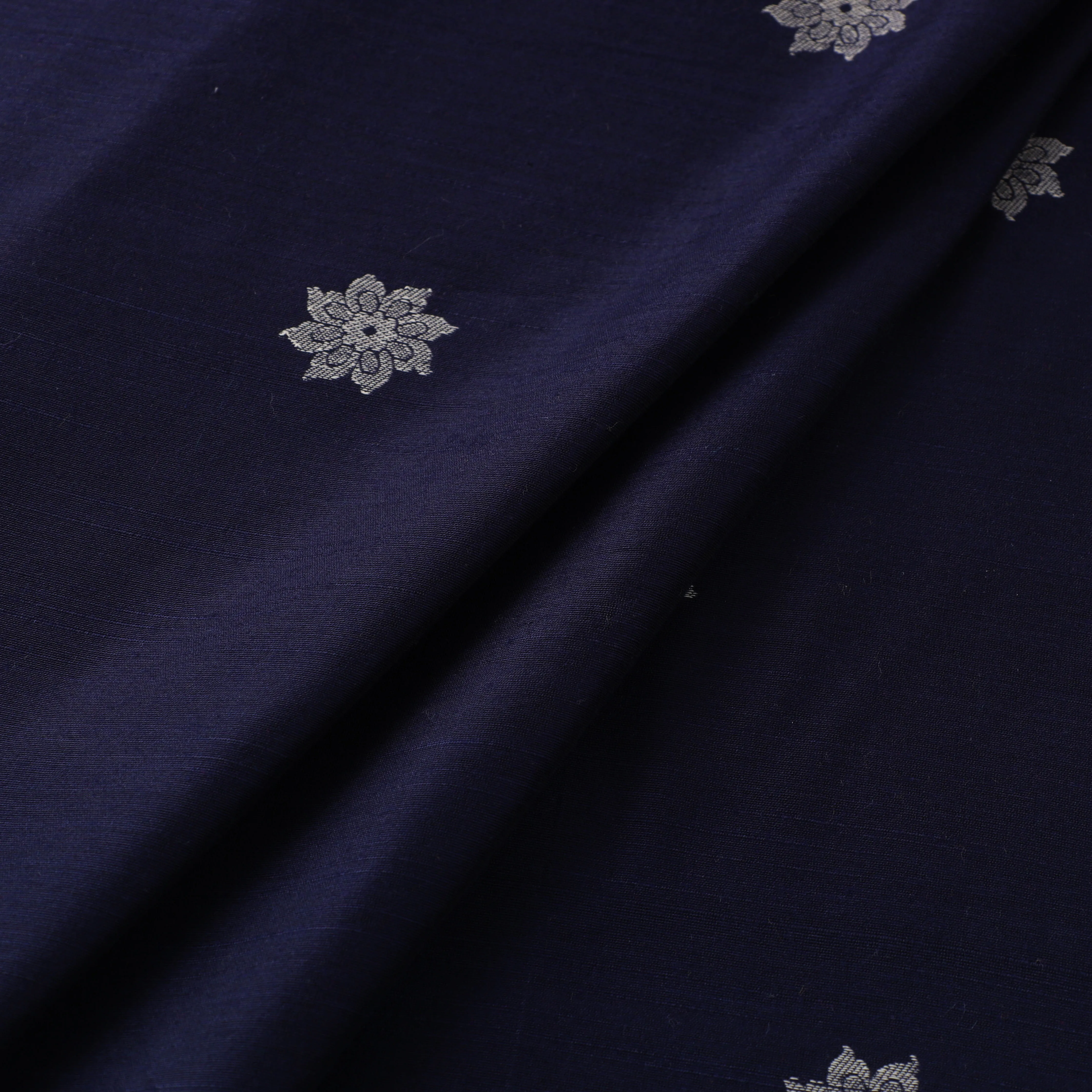 Blue - Spun Dupion Viscose Silk Thread Buta Fabric 20 sold by Itokri product image thumbnail 2