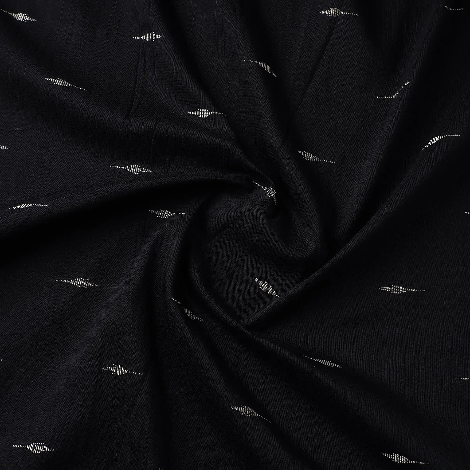 Black - Spun Dupion Viscose Silk Buti Fabric 03 sold by Itokri product image thumbnail 3
