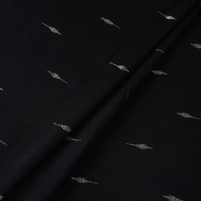Black - Spun Dupion Viscose Silk Buti Fabric 03 made by Itokri