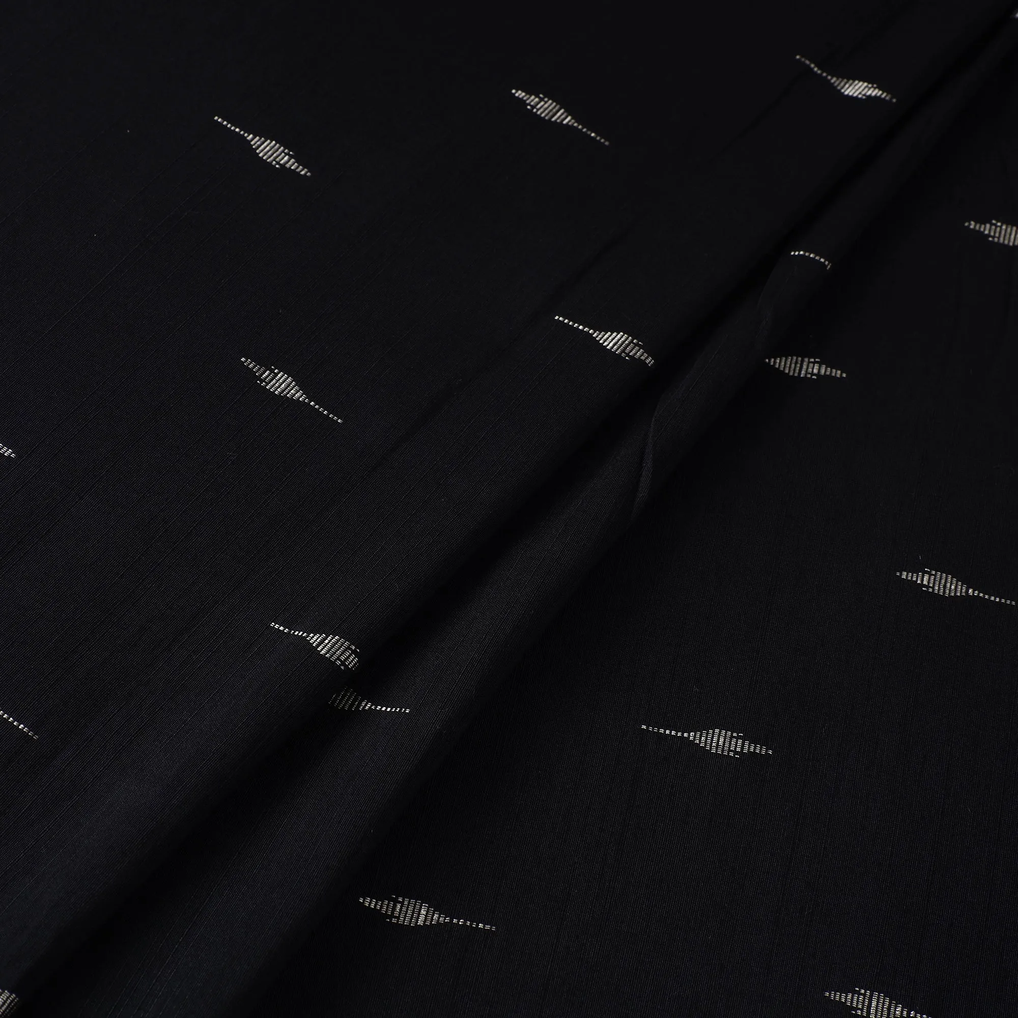 Black - Spun Dupion Viscose Silk Buti Fabric 03 sold by Itokri