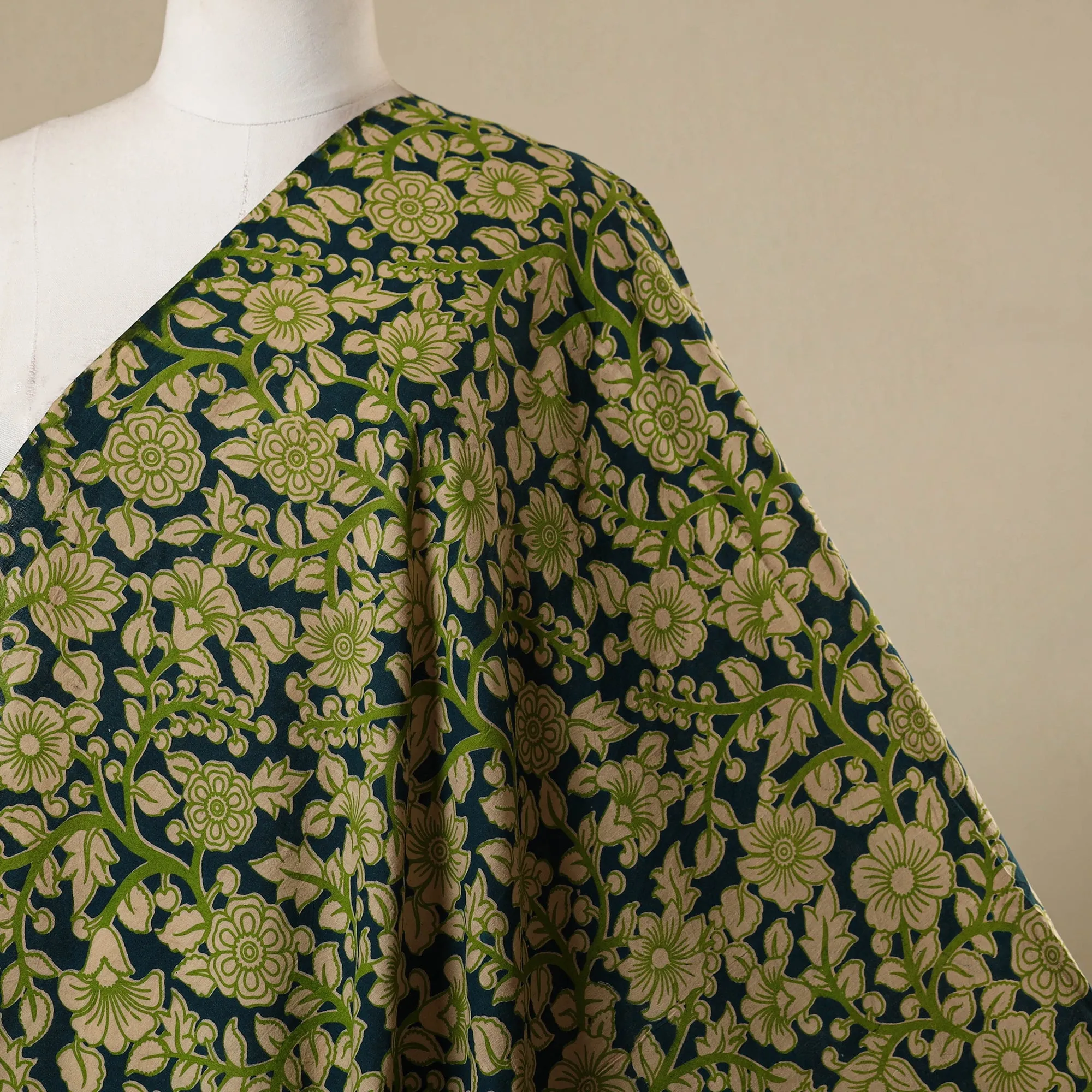 Green - Printed Cotton Kalamkari Fabric 02 sold by Itokri product image thumbnail 2